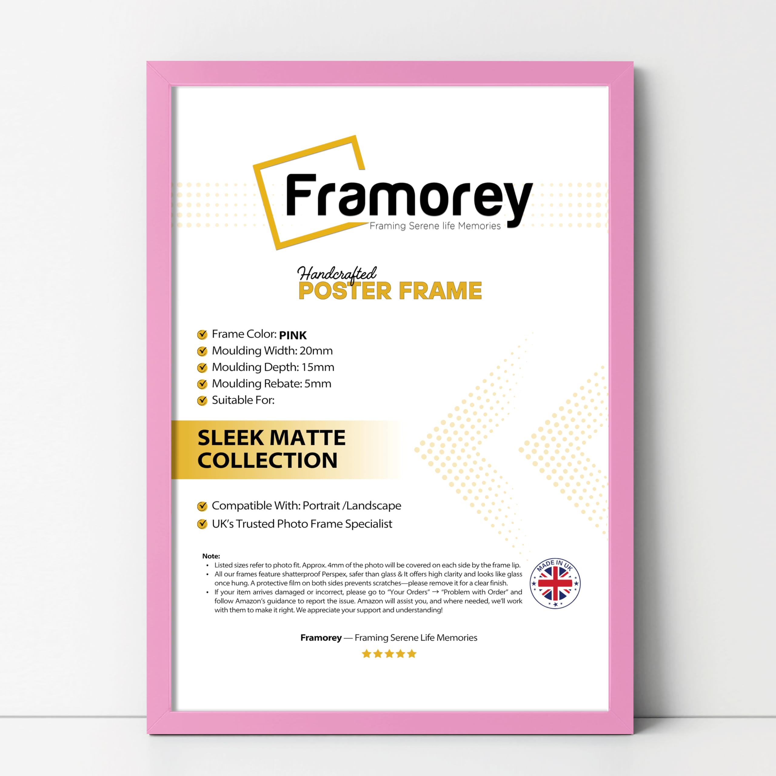 FRAMOREY Thin Matt Photo Frame, Wooden Effect Photo Frame, Picture Frames, Wall Art Poster Frames, Photo Print Frames