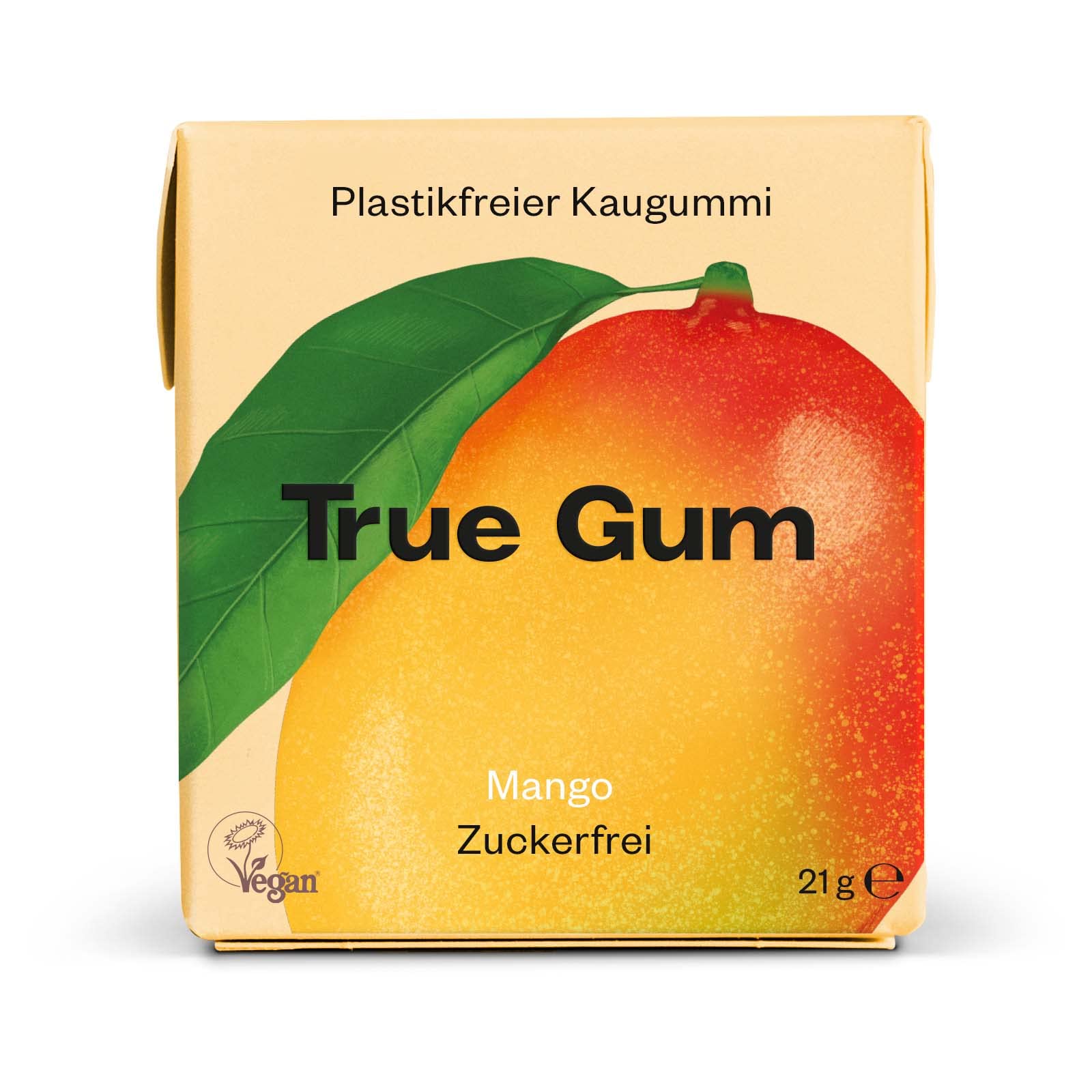 True Gum 10er Set: MANGO | Plastikfreier Kaugummi | Biologisch Abbaubar | Vegan | 10 x 21 g, 210 g