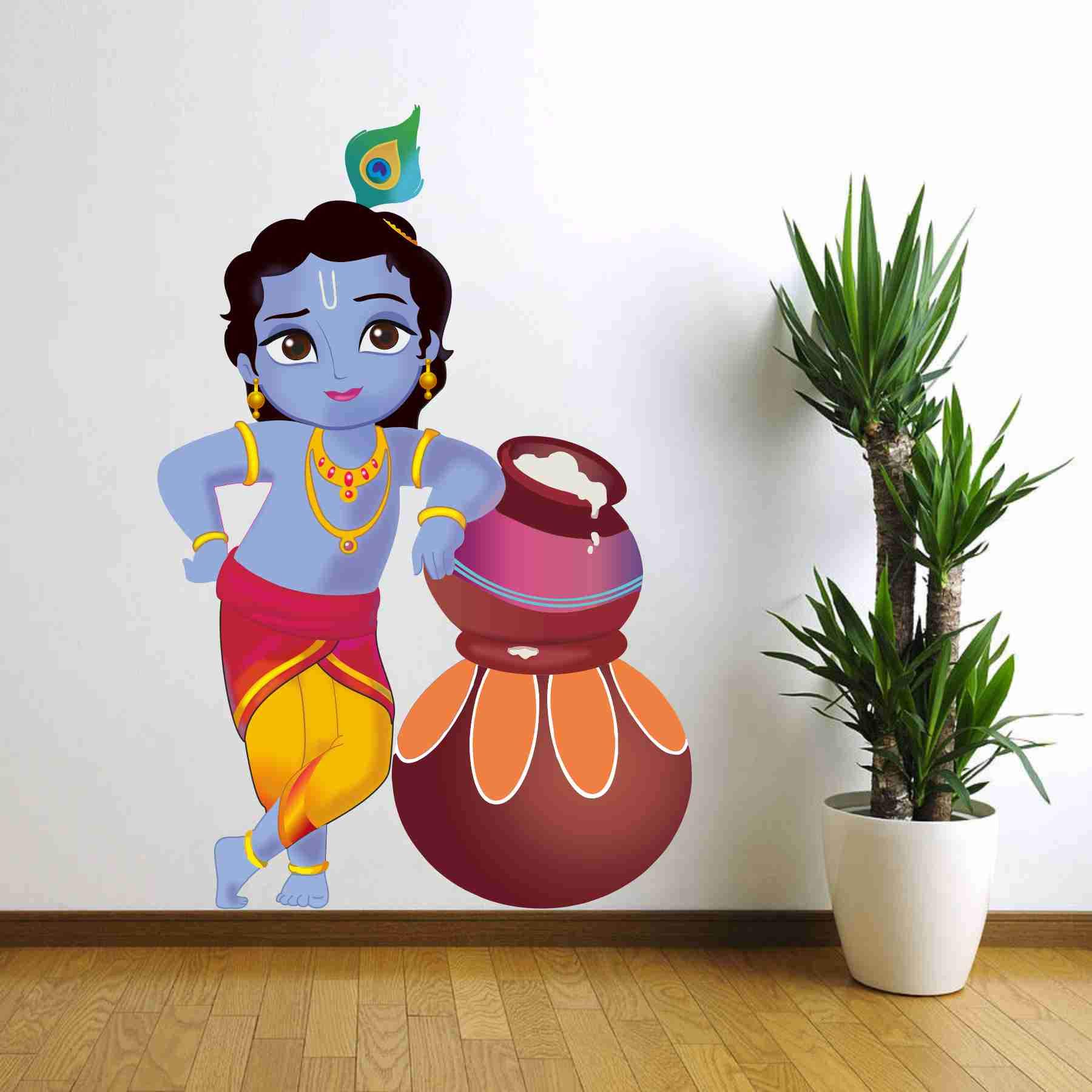 Wall Attraction Bal Krishna Wall Stickers for Living Room, Bedroom, Office/Wall Decal/Wallpaper (B081DYNW6V) Amazon Price History, Amazon Price Tracker
