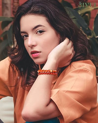 Miniatura 7 de Bivei Natural Gemstone Semi Precious Healing Crystals Handmade Stretchy Round Beads Bracelet, Enhance Positive Energy