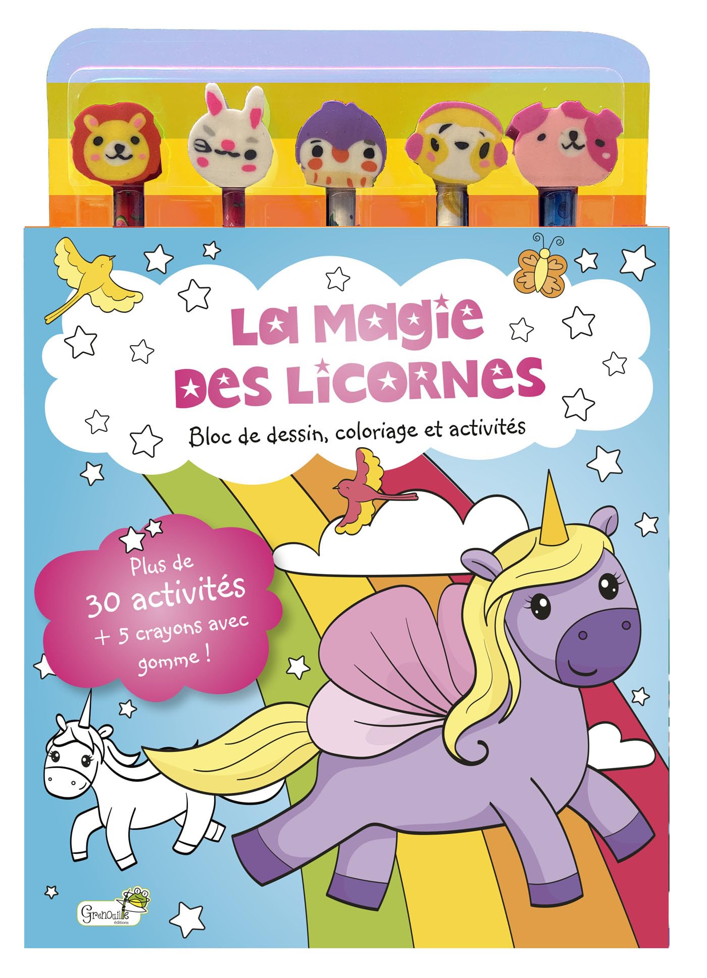La magie des licornes: Bloc de dessin, coloriage et activités