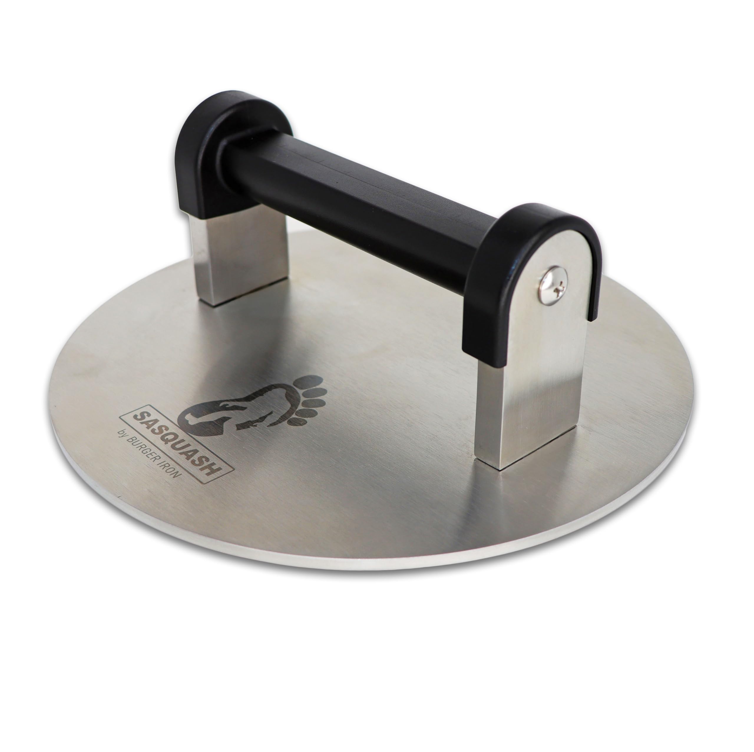 flysclean 'Bigfoot' Burger Smasher - Professional Grade Burger Press - Monster 8" Wide 3+ Pound Welded Stainless Steel Smashed Burger Grill Tool, Blackstone Griddle Steak Weight and Flat Top Press