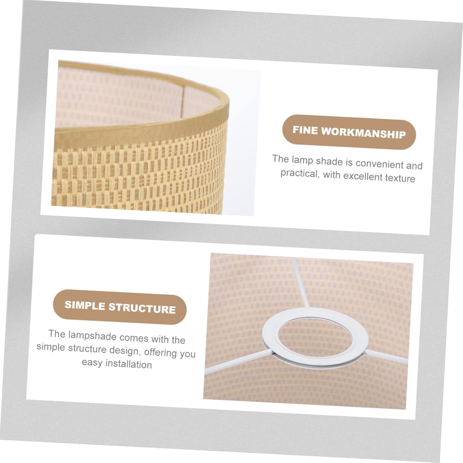 Cabilock Fabric Lamp Shade for Table Floor Lamps Decorative Cylinder Cover Easy to Install Replacement Softens Light for Bedroom Living Room Fabric Material