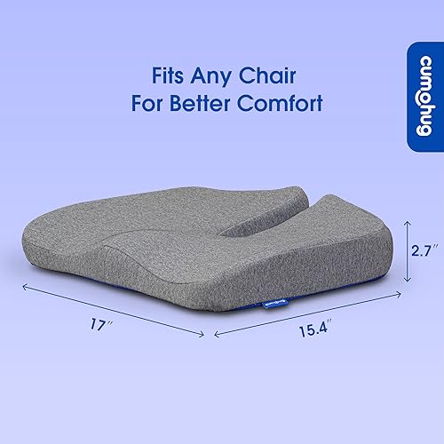 Miniatura 6 de CUMOHUG Cojín de asiento, cojines para silla de oficina, cojín de asiento de automóvil, almohadillas de espuma viscoelástica para ciática y espalda,