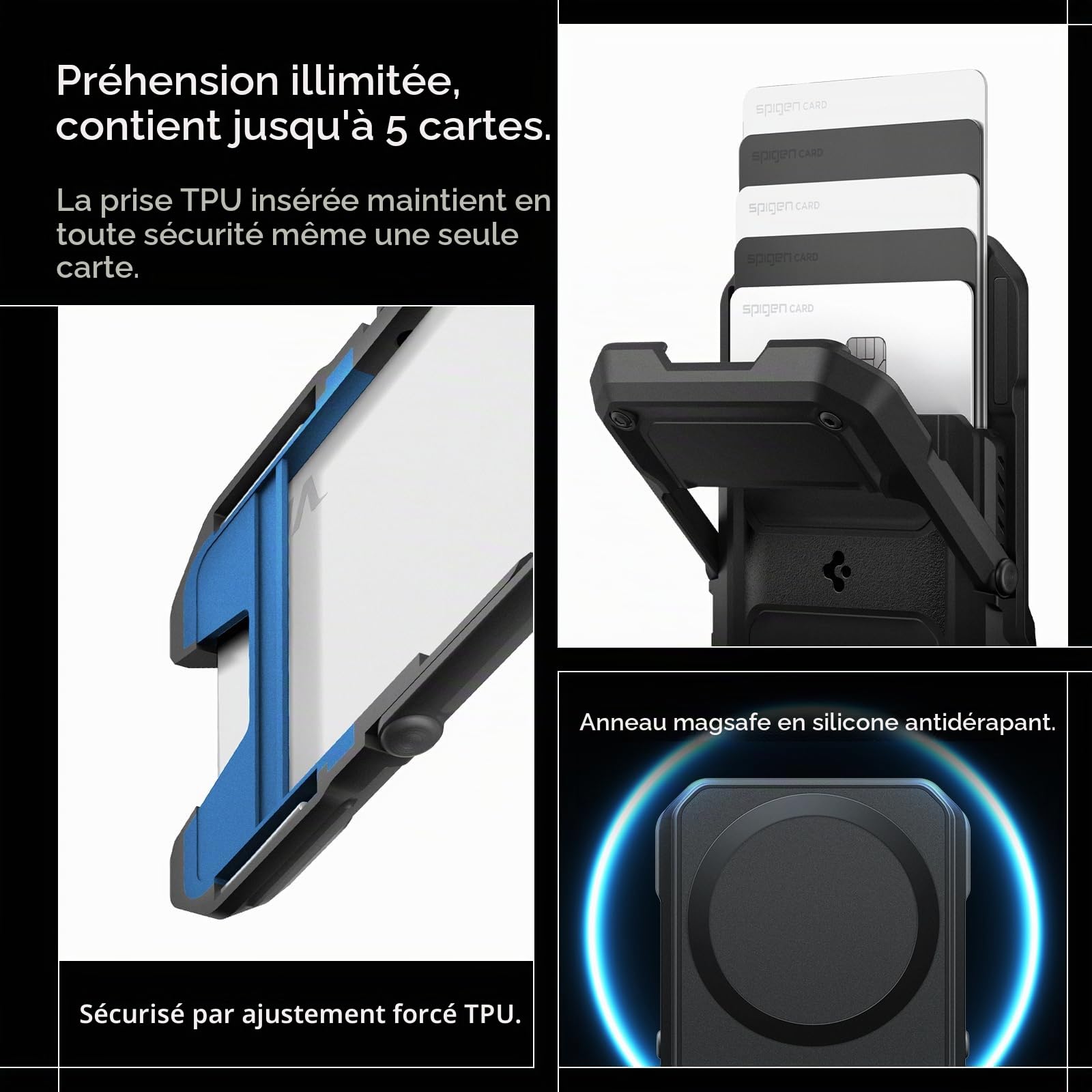 Spigen Tough Armor Pro MagFit Porte-Cartes pour MagSafe & Pixelsnap