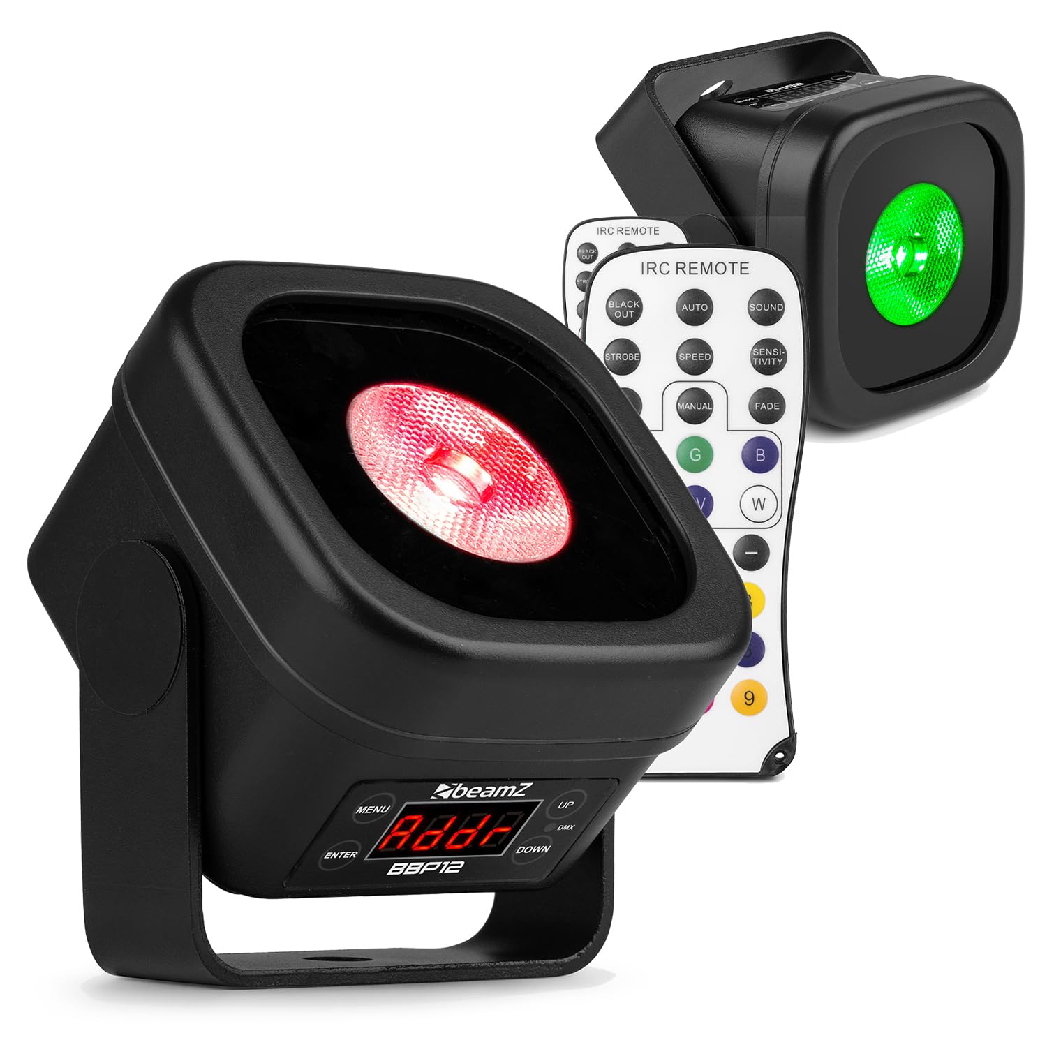BeamZ BBP12 Mini Battery Powered Wireless Uplighter Duo – 12W Outdoor Waterproof Wash Lights, IP65, Magnetic Mount, Sync DMX, Long-Lasting Rechargeable Lighting for Gardens, Events, Weddings, Venues