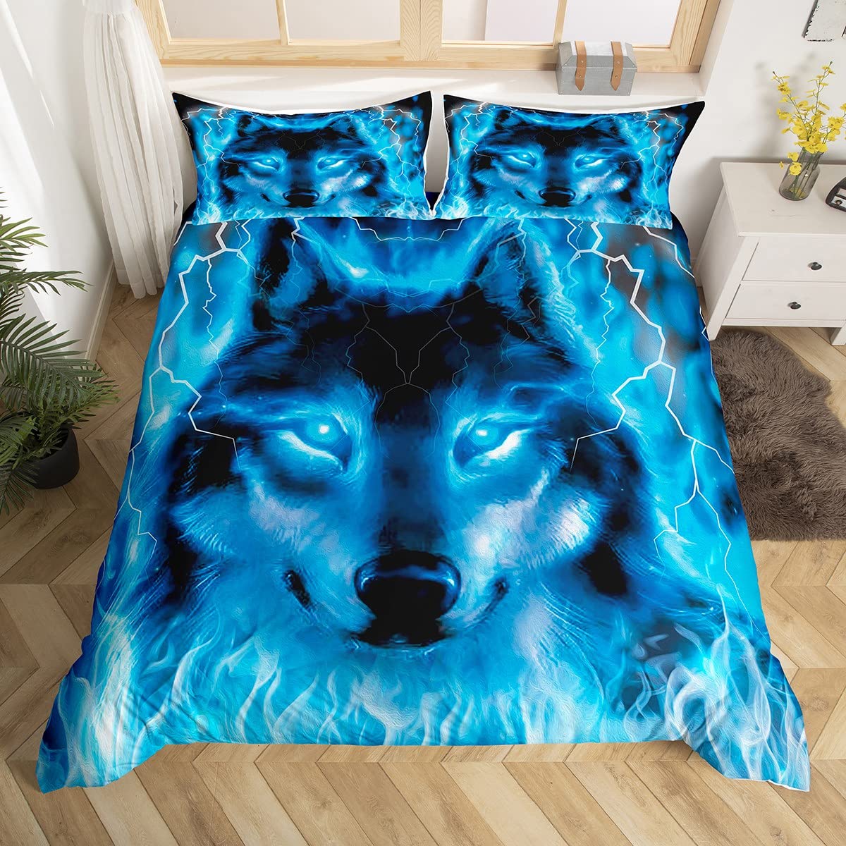 Wolf Bedding Set Safari Animal Pattern 