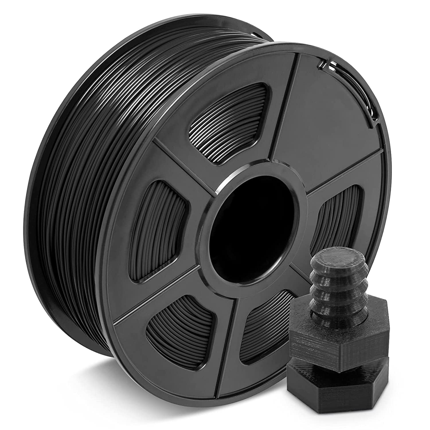 SUNLU ABS Filamento per Stampante 3D 1.75 mm, Elevata Durabilità/Resistente al Calore/Eccellente Tenacità, Compatibile con Stampanti 3D FDM al 99%, Precisione del Filamento +/- 0.02mm, 0.9KG Nero