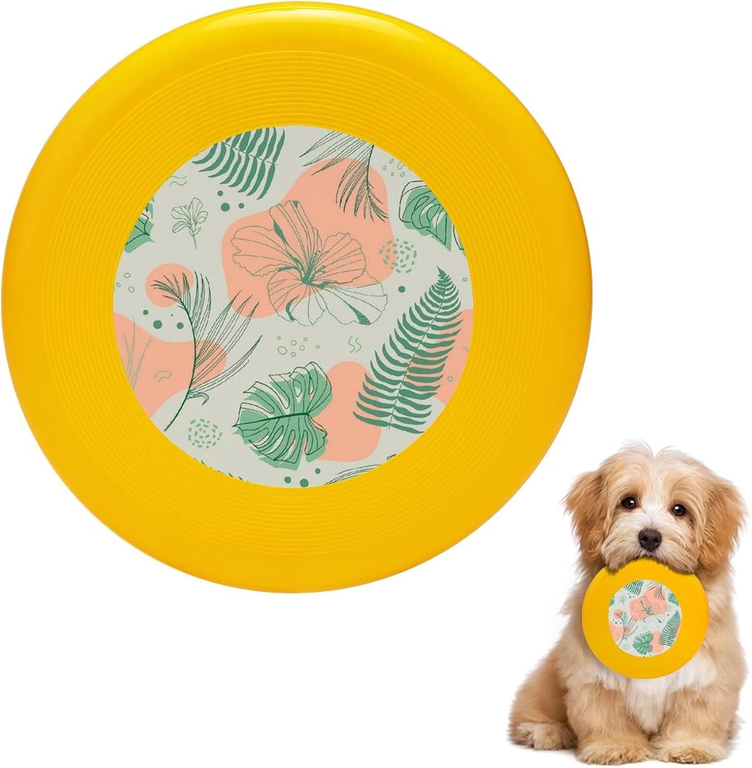 犬用フリスビー 犬用噛おもちゃ 投げるおもちゃ 犬用おもちゃ 耐久性 無料 熱帯の葉 犬用投げる 円盤 直径 2cm ストレス解消 ラウンド フリスビー Pc トレーニング ペット玩具 追いかけ ペットの知能訓練