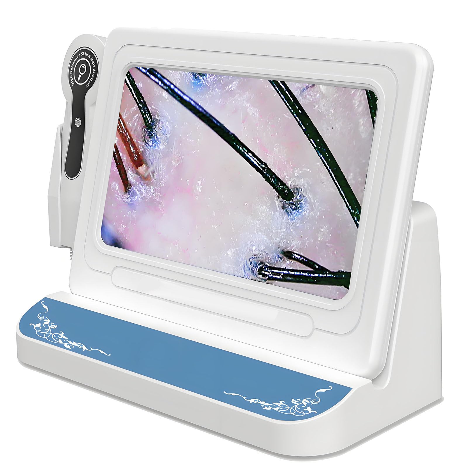 Scalp Analysis Machine,Scalp Treatment Equipment with Carry Case,50/200x Switchable Dual Lens,One-Click Capture,Hair Test,Follicle Detection,10mp HD Imaging,Rechargeable & Plug-In Dual Power