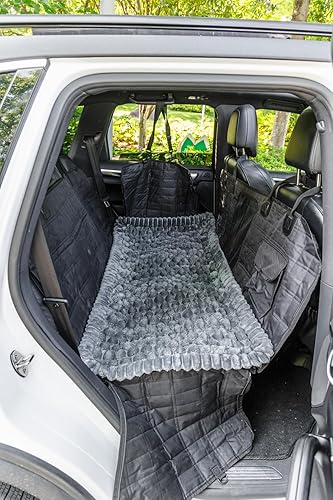 Non-Slip Dog Bed Mat for Car, Fuzzy Backseat Pet Mat, Travel Pet-Friendly Seat Cover for Cars, Compatible with Backseat Extenders and Seat Protectors 24.8x54 inch(Dark Dim Grey,24.8x54 inches)