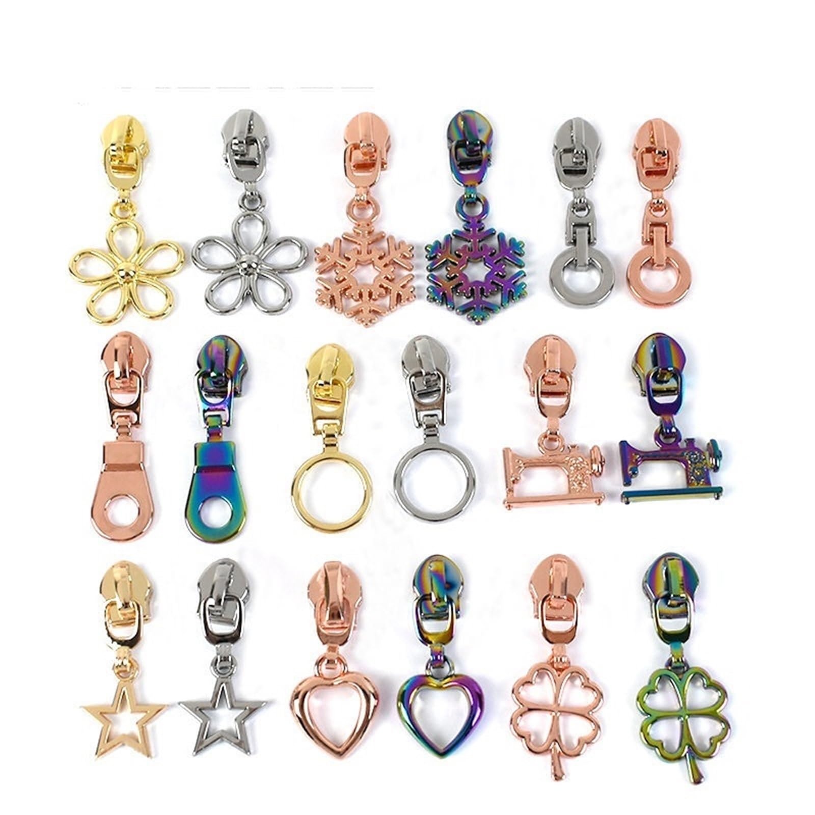 Deslizador de cremallera for cremalleras nailon, cinta for ropa, bolsas, decoración monedero, Kit reparación cabezal, herramienta sastre, accesorios costura DIY, 10-30 Uds. 5#(ZT199-Silver,30PCS_5#)