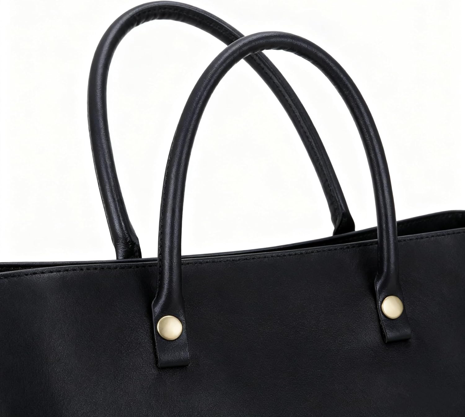 2pcs PU Leather Handbag Handles Purse Handles Replacement Bag Accessories,40cm/15.75",Black - Image 5