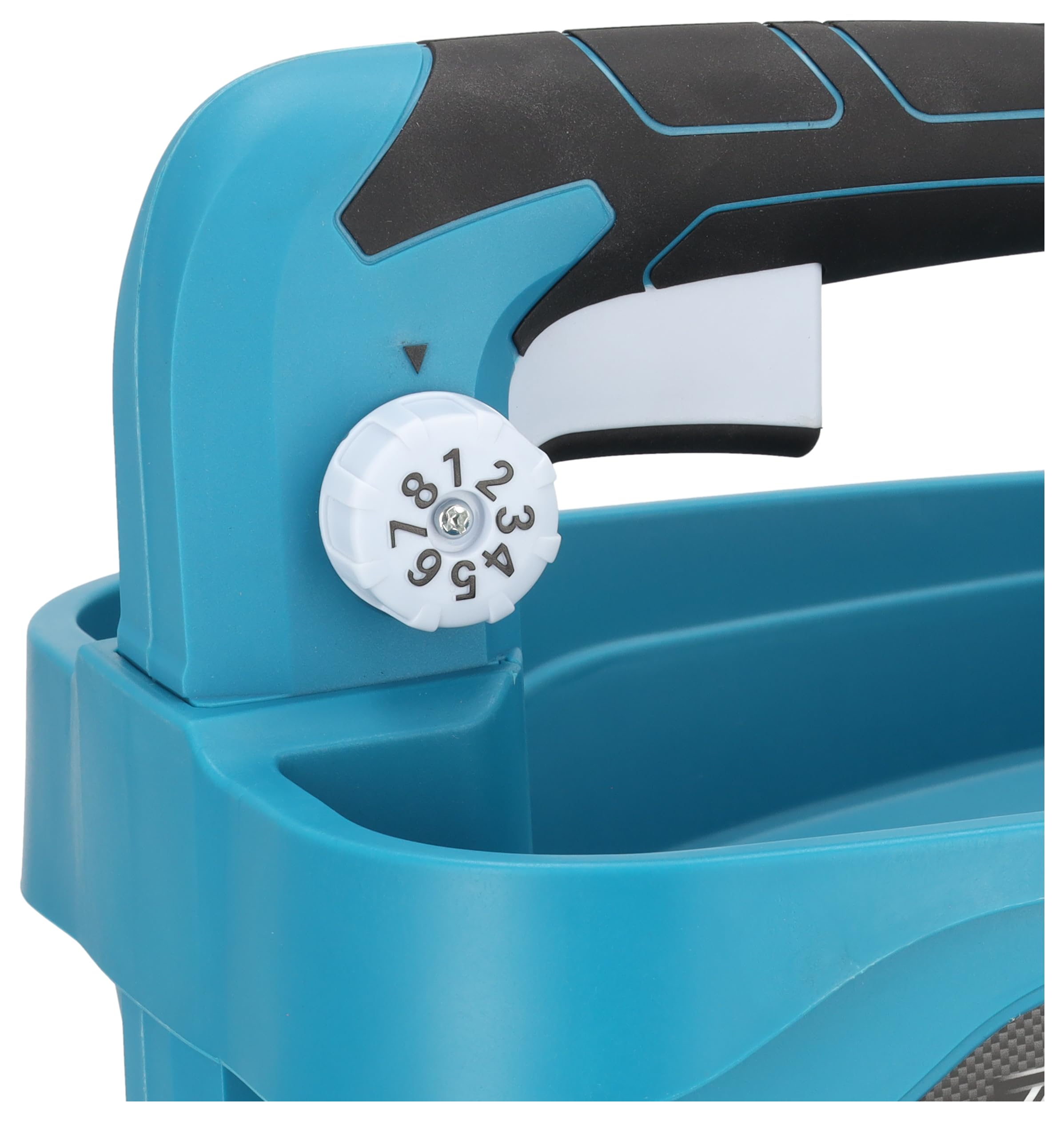 DEDRA Akku-Streuer 3,3l, 6-stufige Drehzahlregulierung, 8-stufige Streumenregulierung, Drehzahl 900-2200 U/Min, Streubreite max. 5 m, ohne Akku und Ladegerät