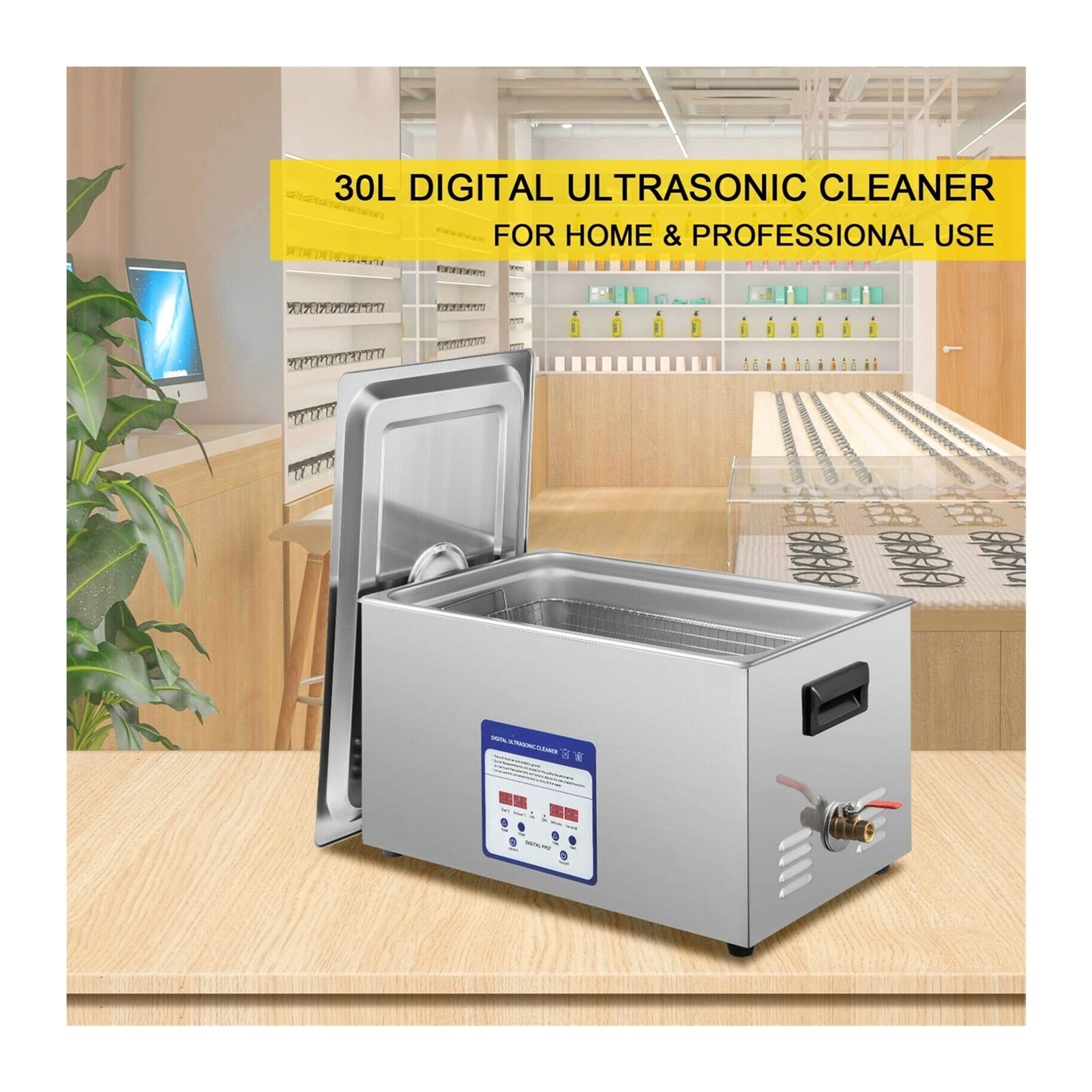 Dispositivo Limpiador ultrasónico 2L 3L 6L 10L 15L 22L 30L Limpiador ultrasónico 316 Mini de Acero Inoxidable Mini-Dishes Lavadora portátil Electrodomésticos(3L)