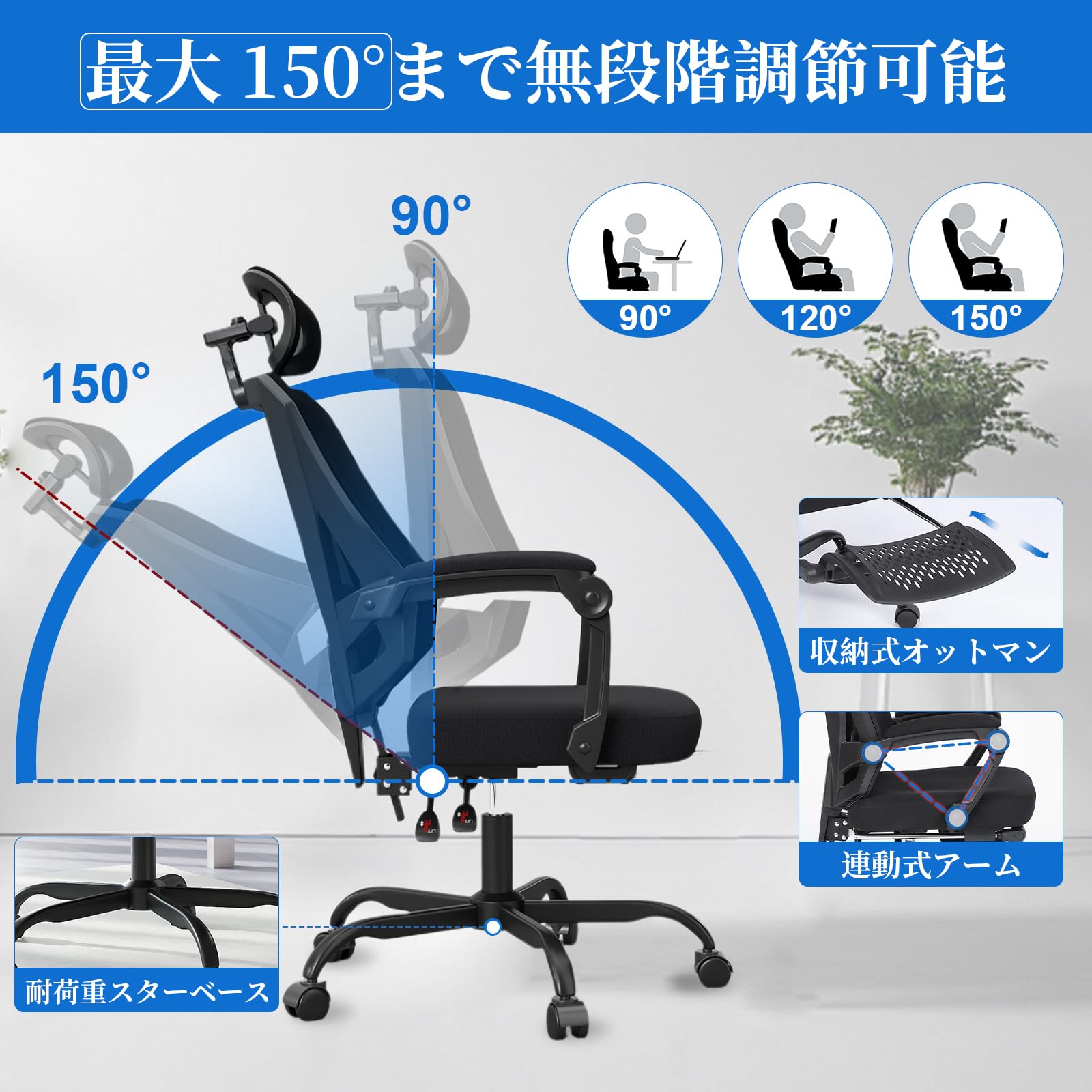 オフィスチェア デスクチェア メッシュ 動的腰背部サポート 3Dヘッドレスト Amazon.co.jp: オフィスチェア デスクチェア メッシュ 動的腰