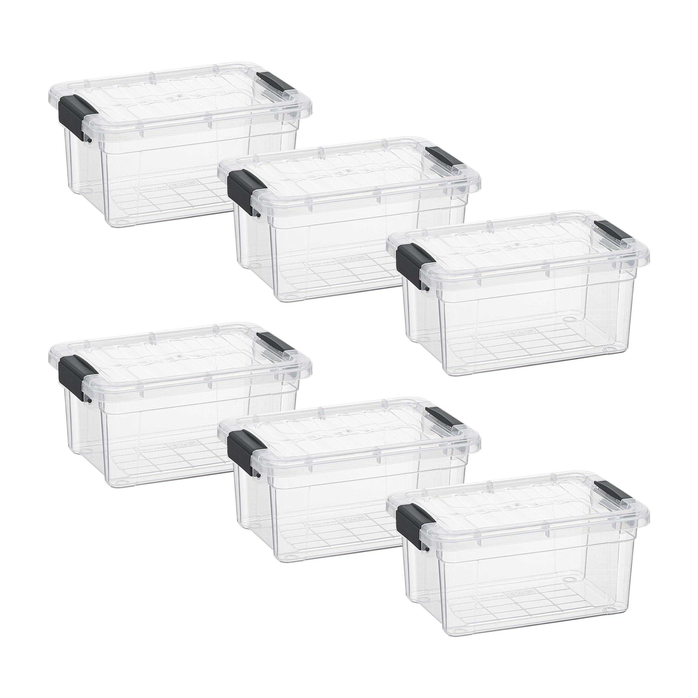 Superio 1.85 Quart Clear Plastic Storage Boxes with Lids, Stackable Organizer Containers, BPA-Free Storage Bins for Home, Office, School &amp; Dorm, 6 Pack