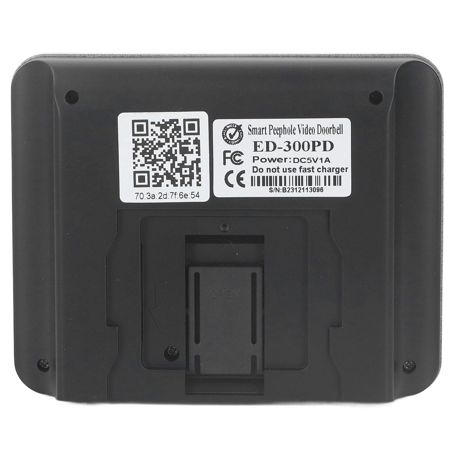 Fockety Visor de Puerta Digital, 1080P HD WiFi Door Mirilla Cámara con Pantalla LCD de 4,3 Pulgadas, Visión Nocturna IR, Detección de Movimiento, Timbre de Video Inalámbrico para Hogar