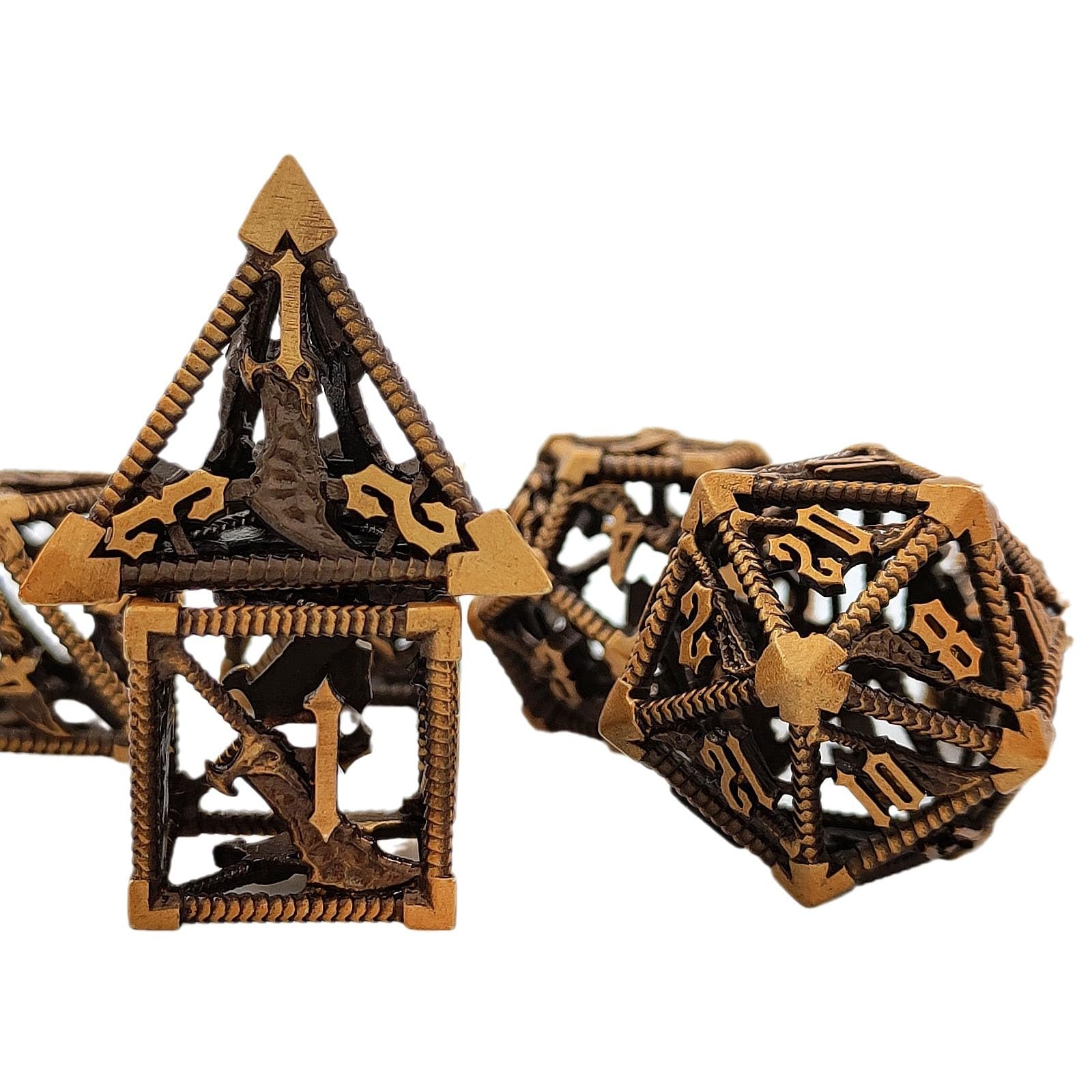 Heavy Metal DND Dice Trwałe 7 szt. Zestaw wielościenny do RPG, Dungeons Dragons, Tabletop Adventure Gaming