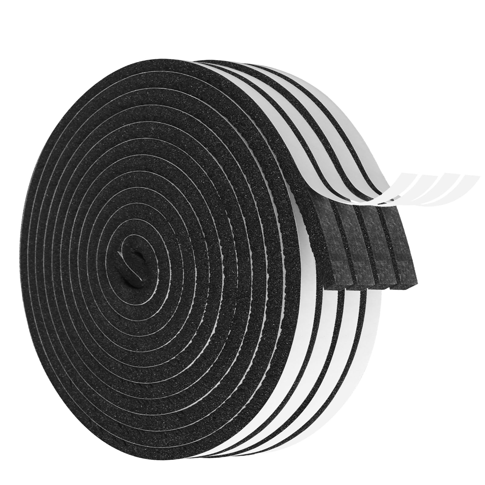 Vefhby Self-Adhesive Sealing Tape, Foam Rubber, Self-Adhesive Foam for Doors, Windows, Sound Insulation, Anti-Collision, Dustproof Sealing Tape (6mmx6mmx5m-4pcs)