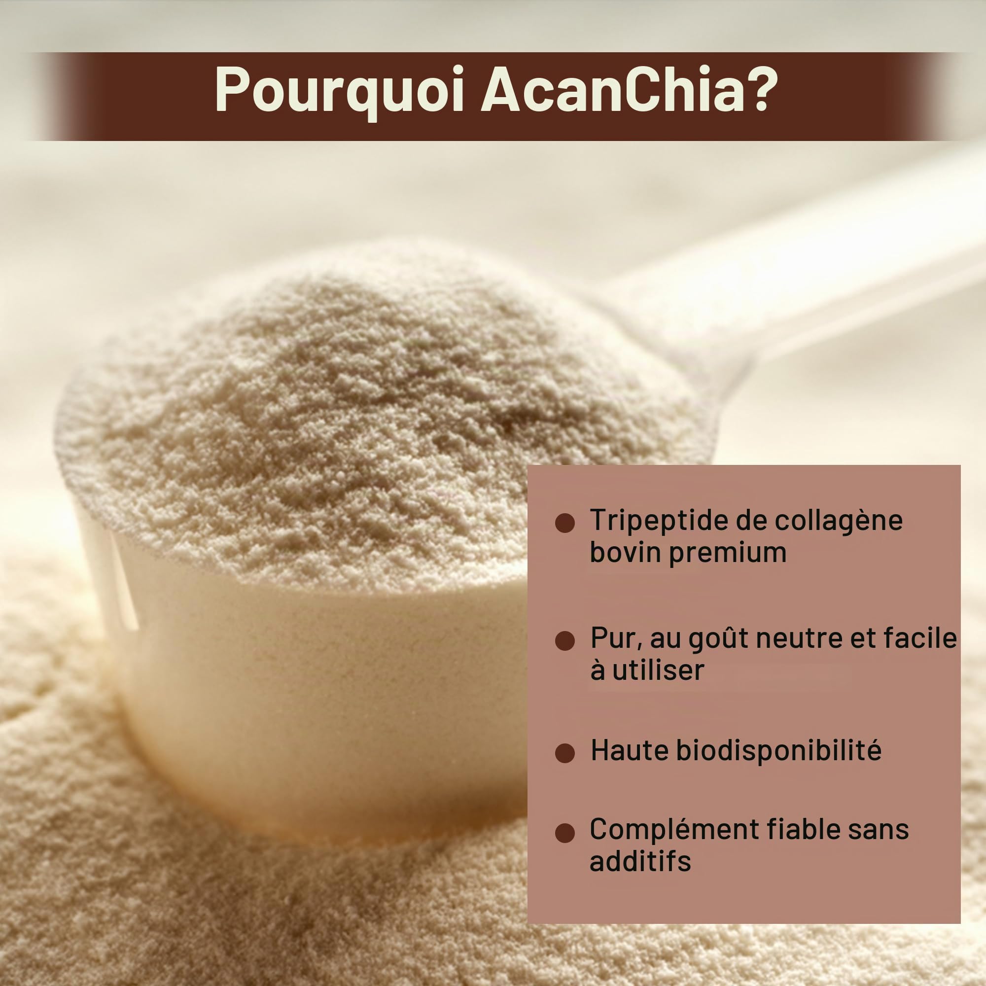 Hydrolysate de collagène - Tripeptide - 300 g - Bonne solubilité - Sans goût - Sans additifs - Du bœuf - Haute biodisponibilité - Seulement 2,5 g par jour (1 cuillère à café)