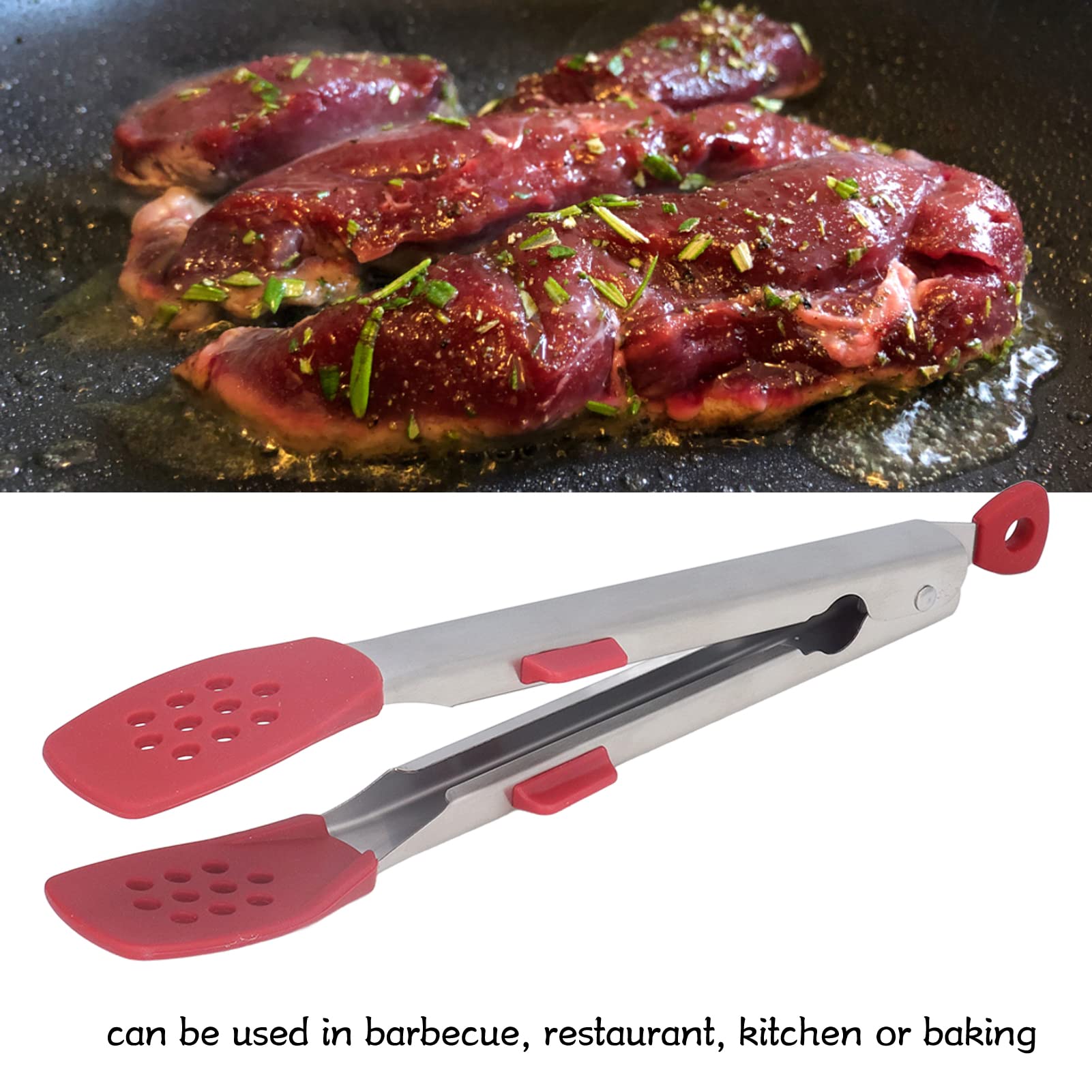 TeamFar Silikonzangen-Set – 22,9cm & 30,5cm, Hitzebeständig Bis 230°C, Spülmaschinengeeignet