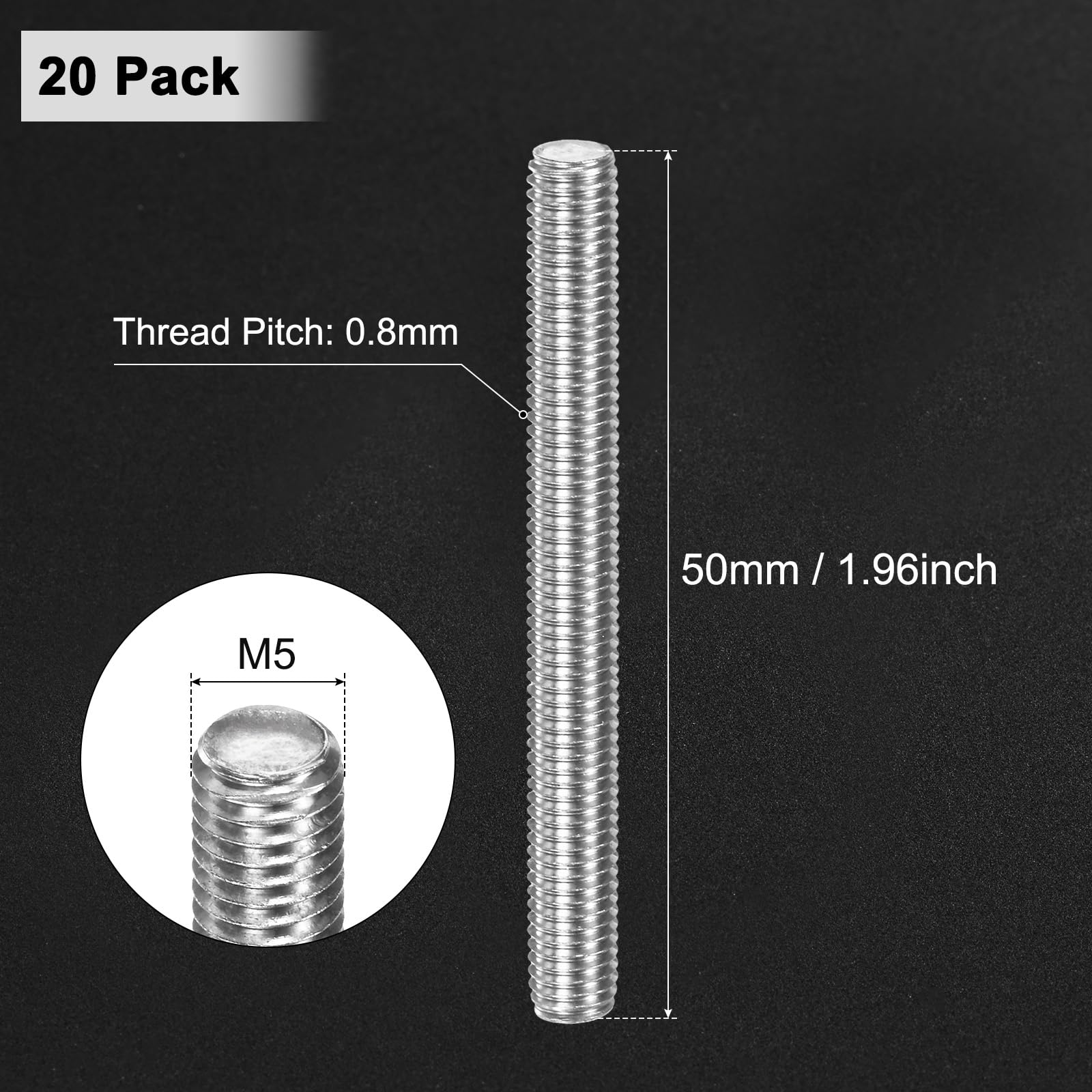 M METERXITY 20-Pack Fully Threaded Rod - Image 3