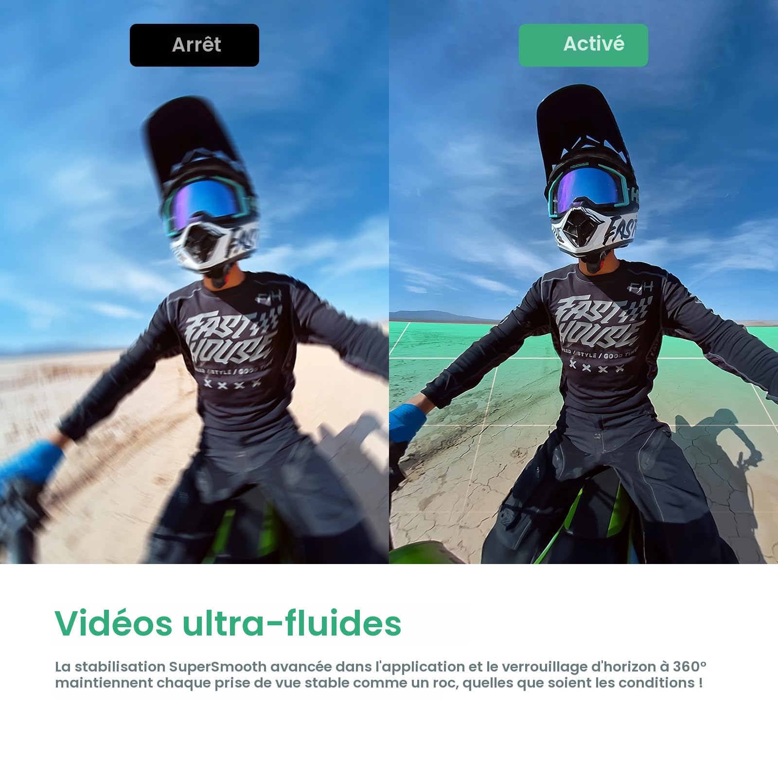 AKASO 360 Kit Moto pour Caméra d'action, Camera Sport à 360° avec Carte Mémoire 128 Go, 5.7K 360 Vidéo, 72MP Photo, SuperSmooth, 2.29" Écran Tactile, Effet Selfie Stick Invisible, Horizon 360° Lock