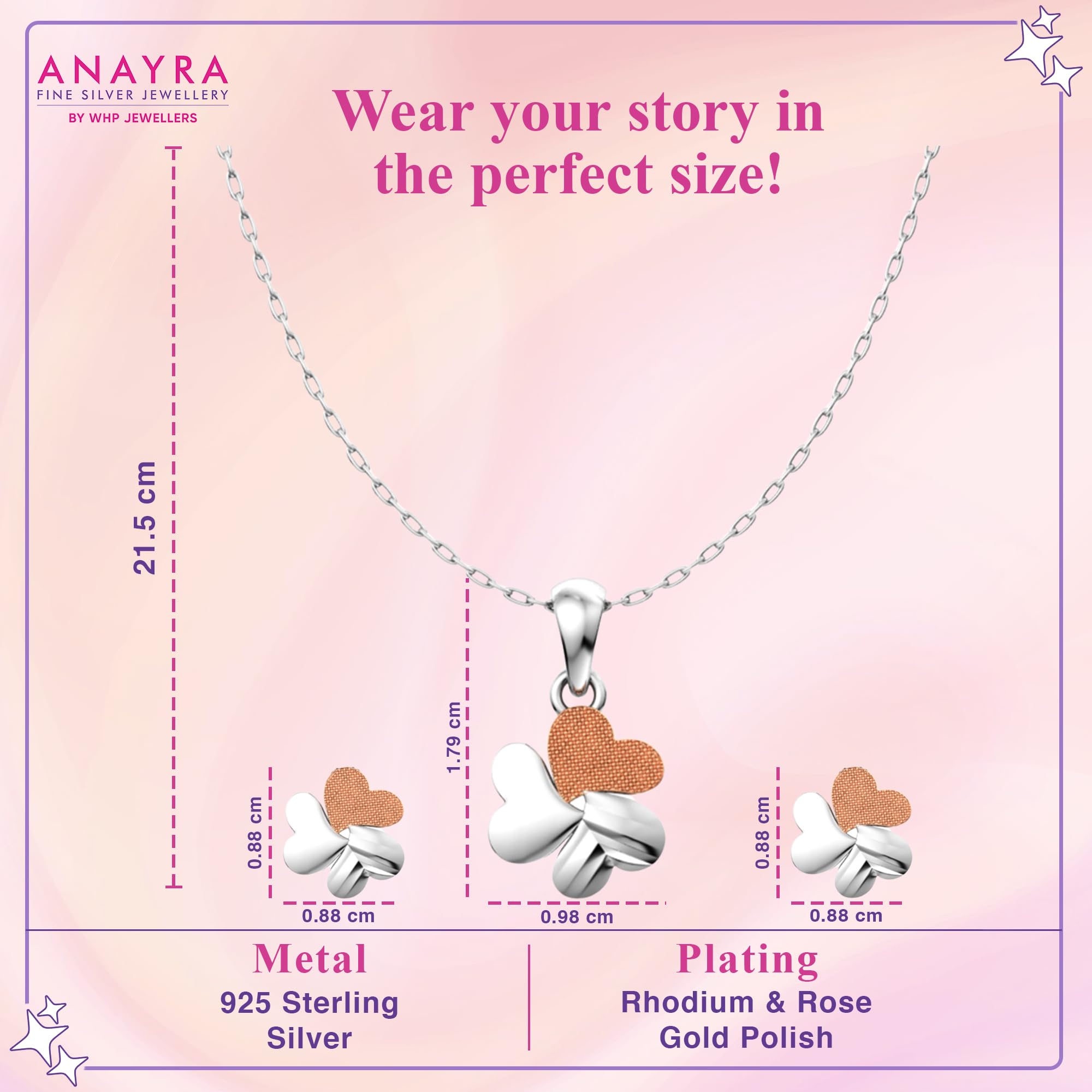 ANAYRA - Juego de colgantes de plata para mujer, joyería de plata 925 pura, colgante de plata para mujer, juego de joyas con colgante, regalo de cumpleaños para mamá, regalo de aniversario para ella,