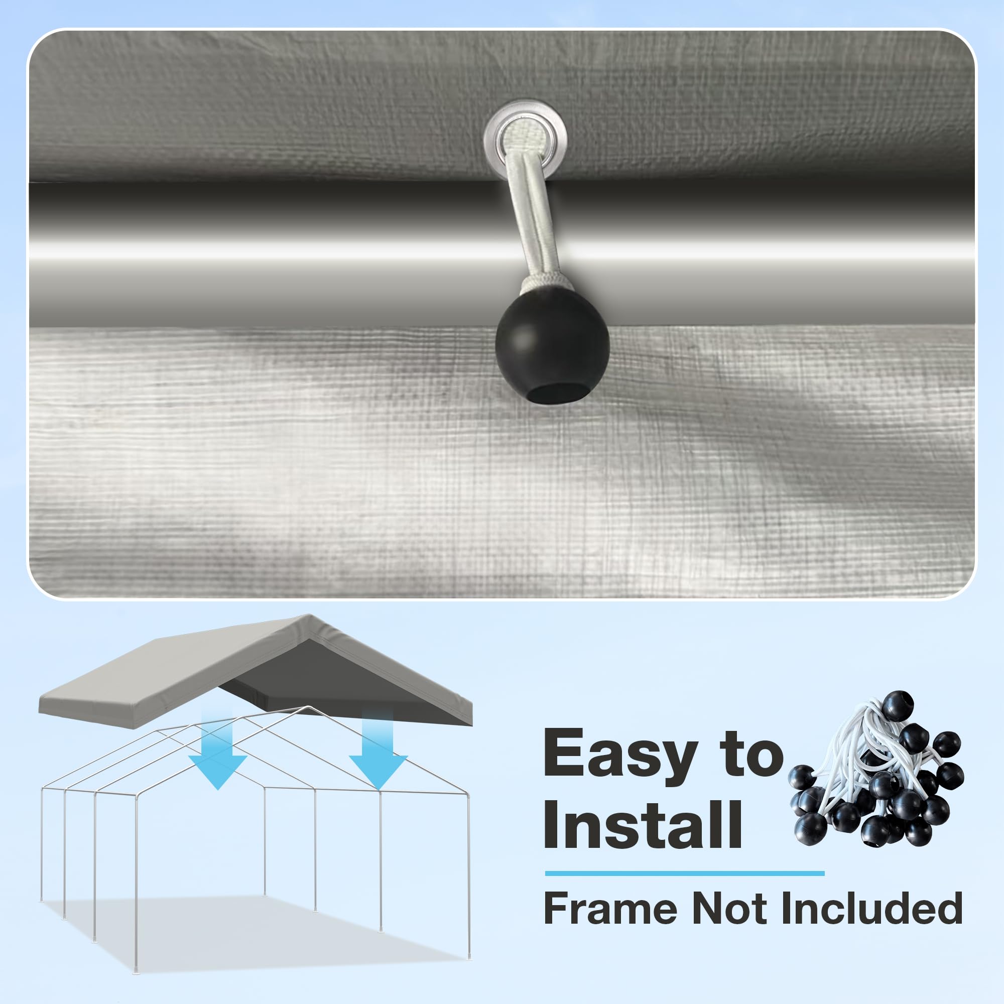 Carport Canopy Cover - 12x20 FT Weatherproof -5 Carport Canopy Cover - 12x20 FT Weatherproof -5