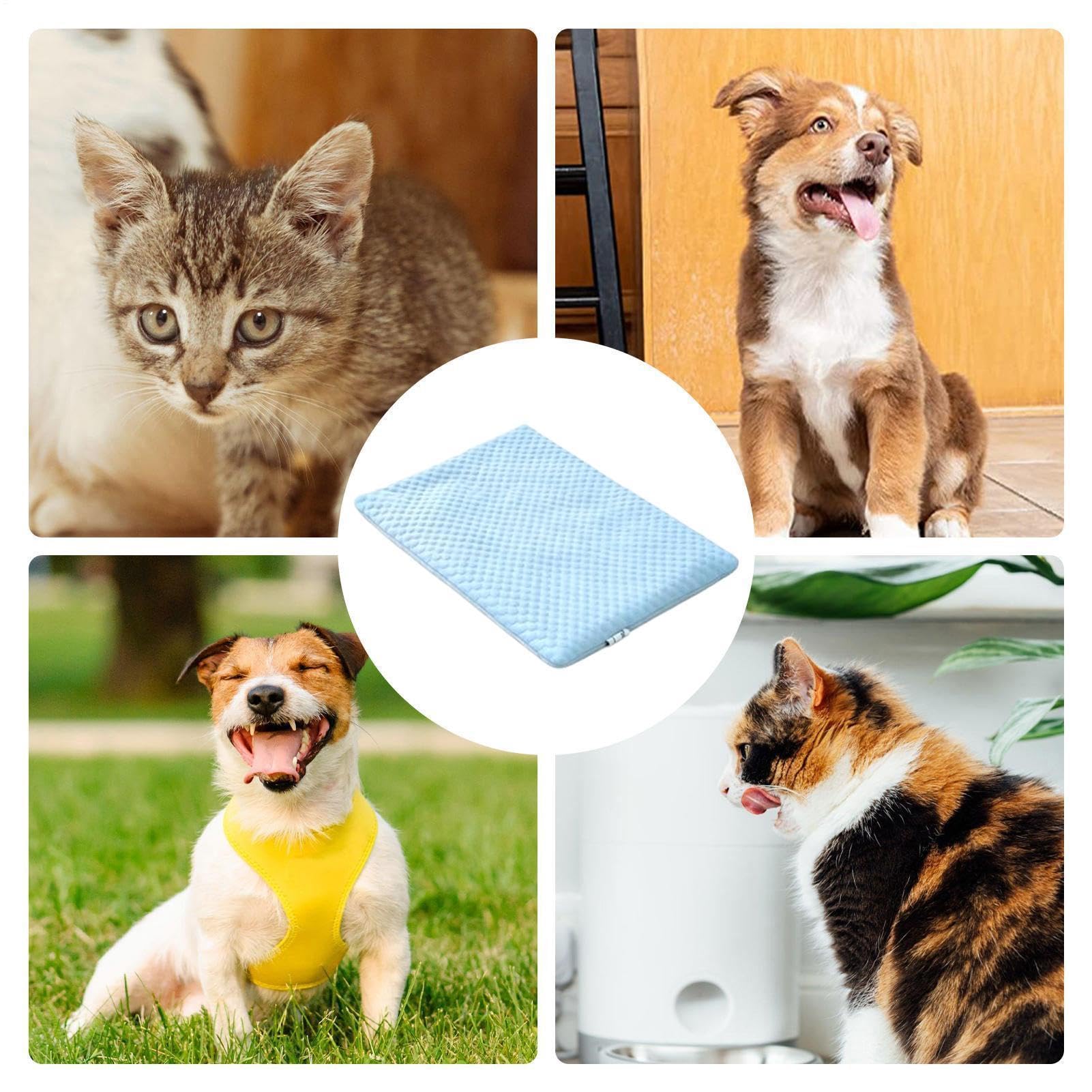 Tappetino rinfrescante per animali domestici, lavabile, in seta di ghiaccio, comodo cuscino estivo, traspirante, auto-raffreddante, rinfrescante di alta qualità per cani e gatti, per