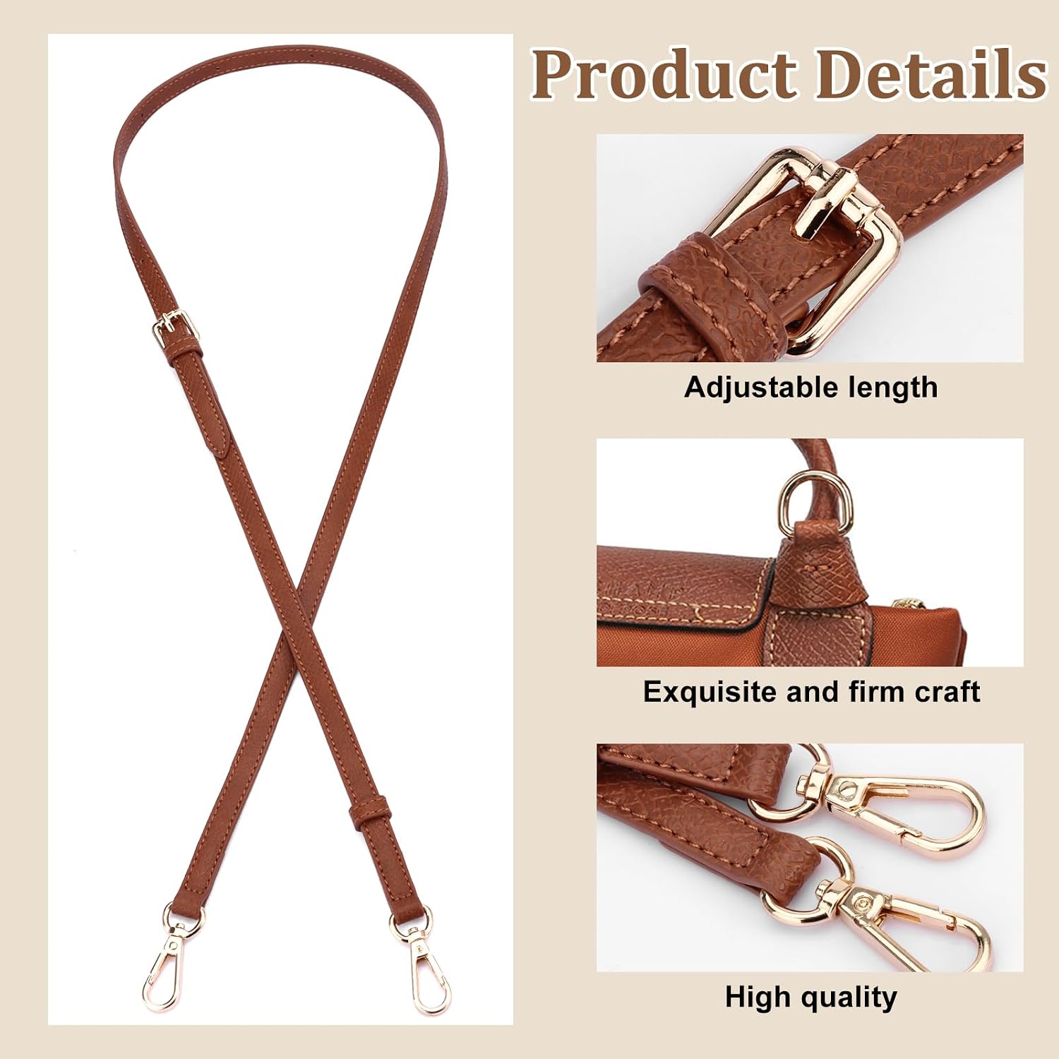 2 Pcs Purse Straps Replacement Adjustable Crossbody Purse Chain Strap