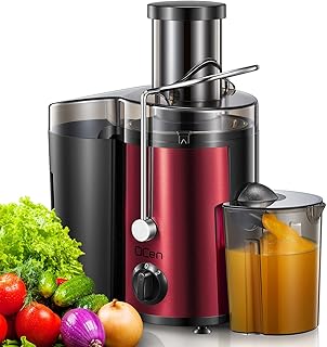 Qcen Juicer Machine, 500W Centrifugal Juicer Extractor with Wide Mouth 3” Feed Chute for Fruit Vegetable, Easy to Clean, S...