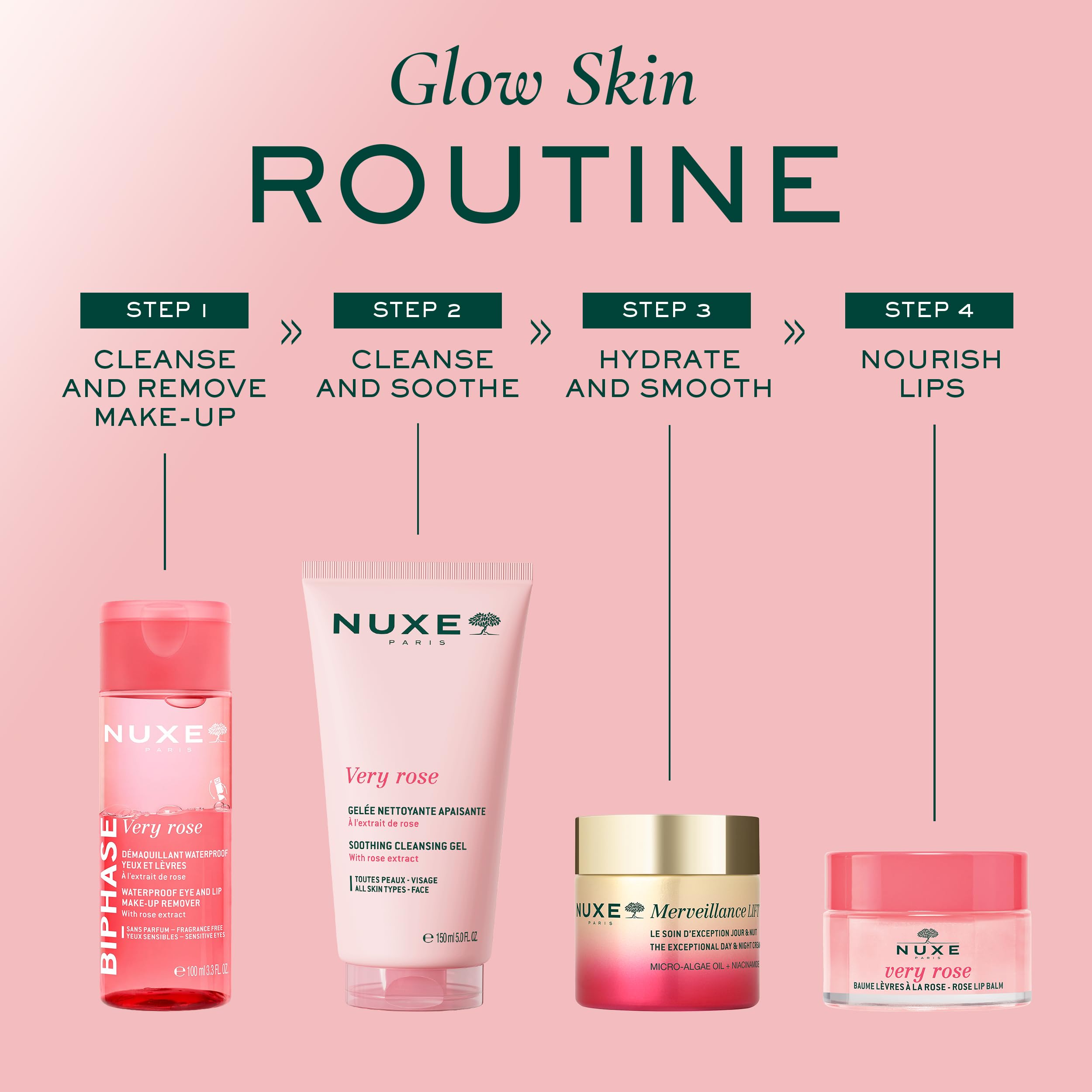 Nuxe Very Rose Wasserdichter Augen- und Lippen-Make-up-Entferner 100 ml, Zweiphasen-Reiniger für empfindliche Augen, entfernt wasserfestes & langanhaltendes Make-Up, nicht fettendes Finish, mit