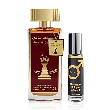 AFLUXE Ameer Al Oud Khas Eau de Parfum for Men, Warm Woody Oriental Gourmand Fragrance with Rich Caramel and Smoky Oud, Cozy Masculine Cologne, 3.4 Oz