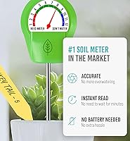 Vista 2 de GROWIT - Medidor de humedad para plantas, te indica con precisión cuándo regar tus plantas, 10.2 in, no necesita batería