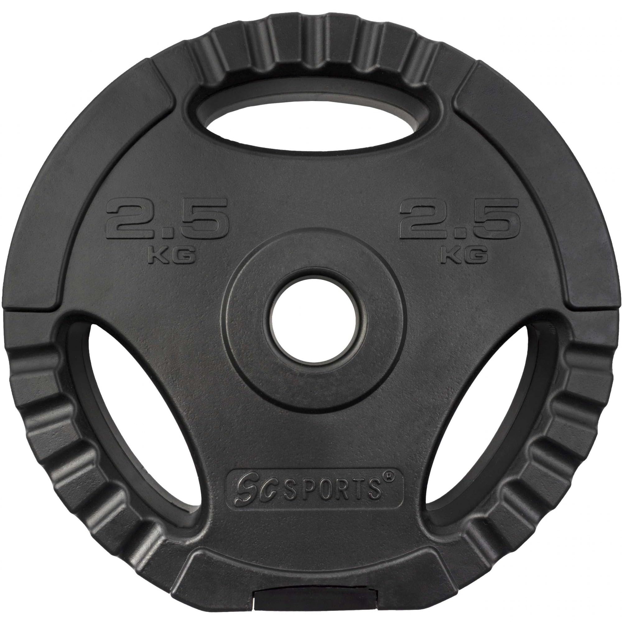 ScSPORTS® Barre de Curl et Haltères avec Poids - 66 kg, 3 Barres, Acier