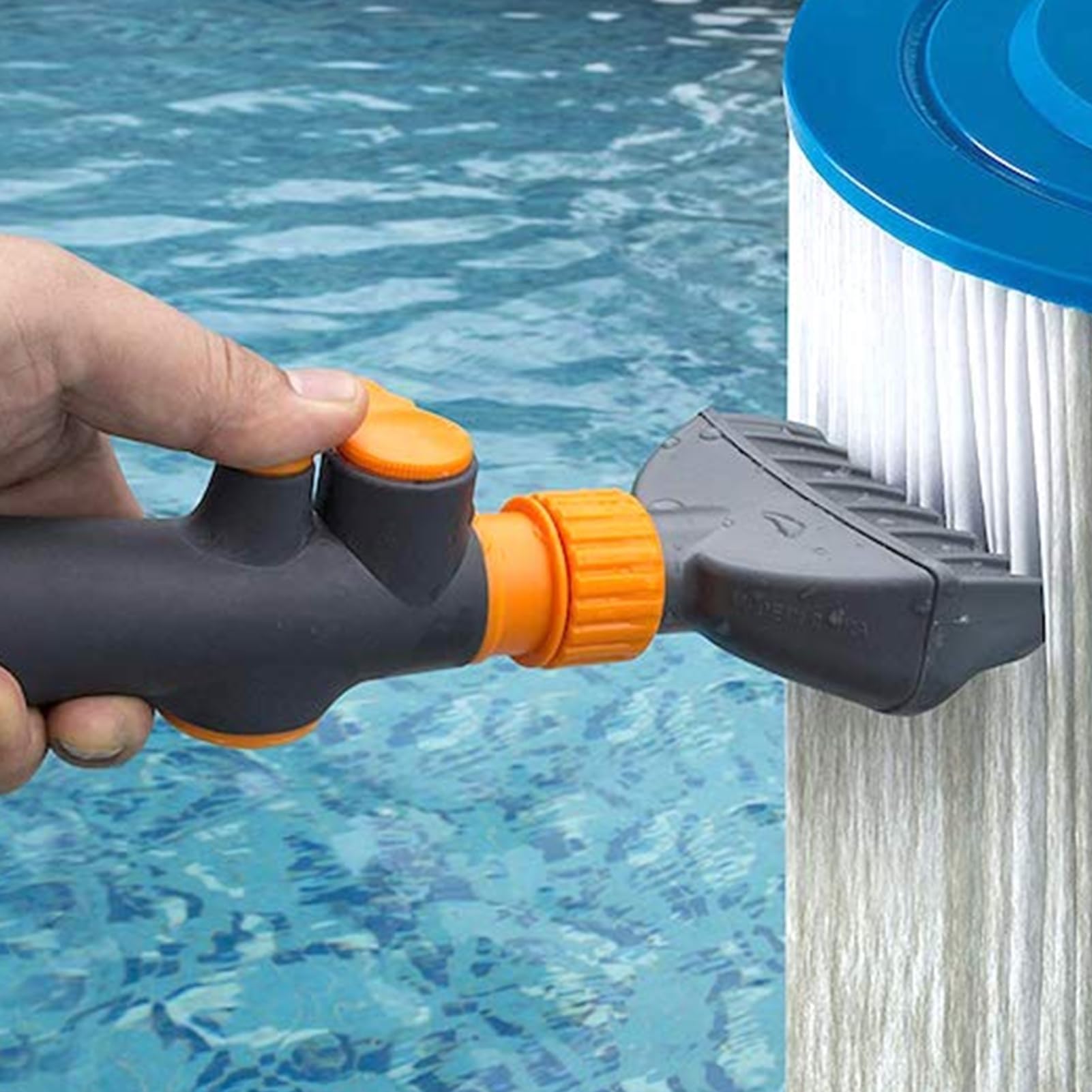 Cepillos de limpieza de filtro de piscina, cepillo de limpieza rápido de mano resistente, limpiador de cartucho de peine de filtro de piscina, para manguera de jardín, jacuzzi, hojas de hogar