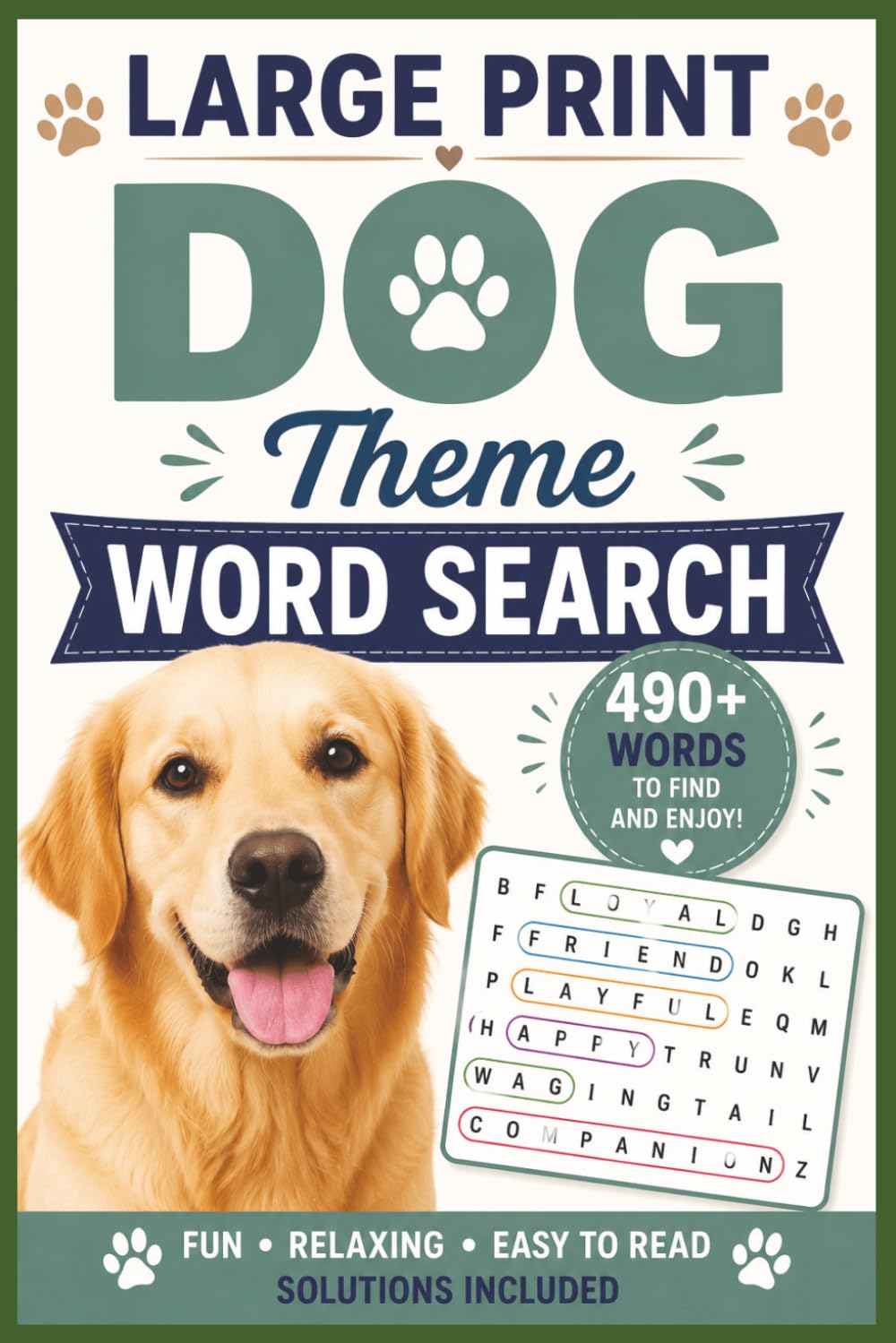 Large Print Dog Theme Word Search