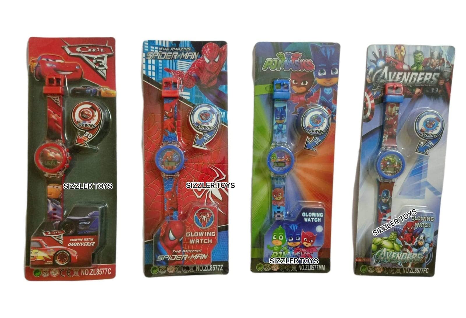 SIZZLER TOYS Presents Kids Glowing Watch Mix Cartoon Characters Digital Analog Watch colourfull Design / (B0B2M1D22B) Amazon Price History, Amazon Price Tracker