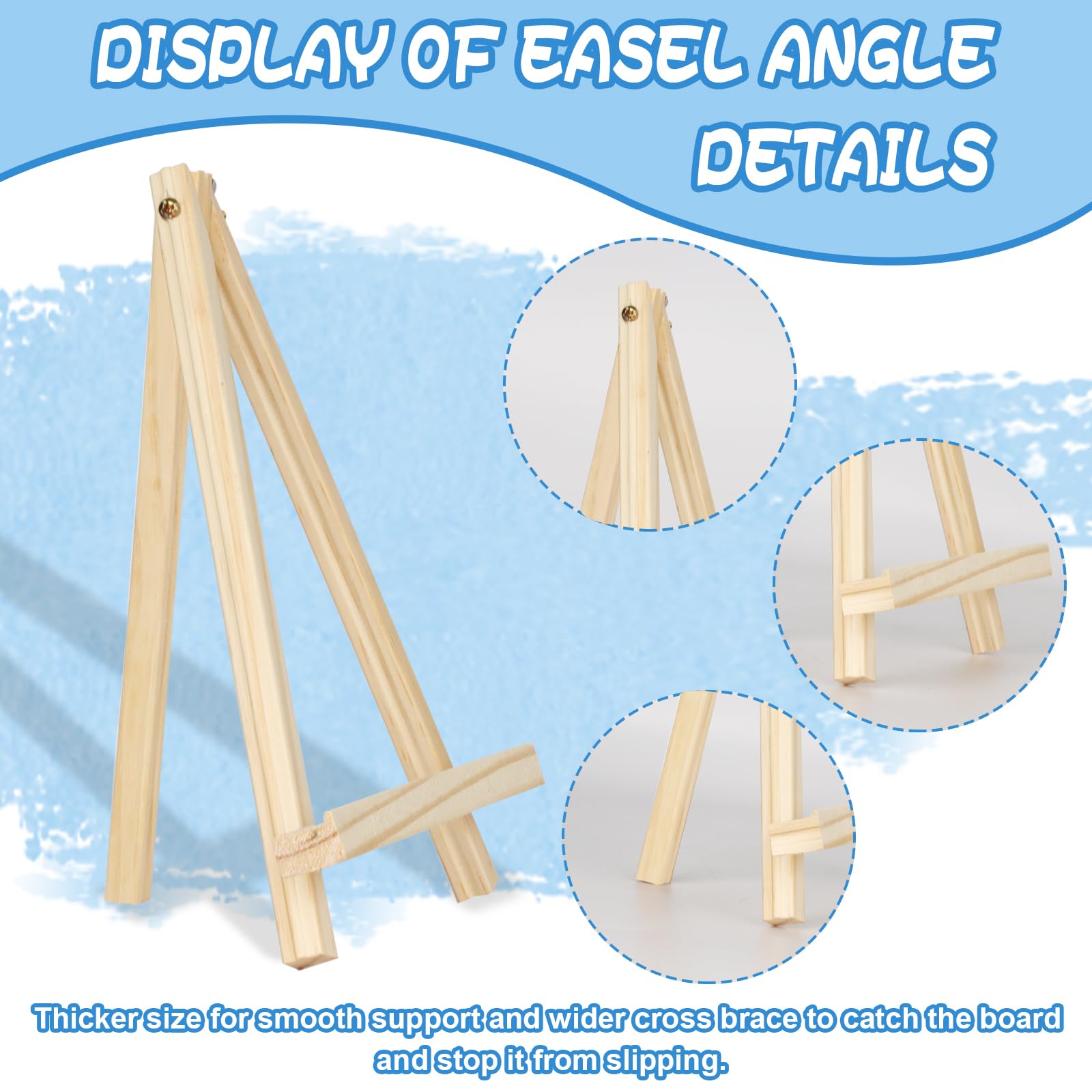96-teiliges Leinwand-Set, 8 Stück, 20,3 x 25,4 cm, Leinwand und Holzstaffeleien zum Malen, einfach zu tragen, ausgestattet mit 8 Farbpaletten und 40 Pinseln, für Outdoor-Malerei, Malparty