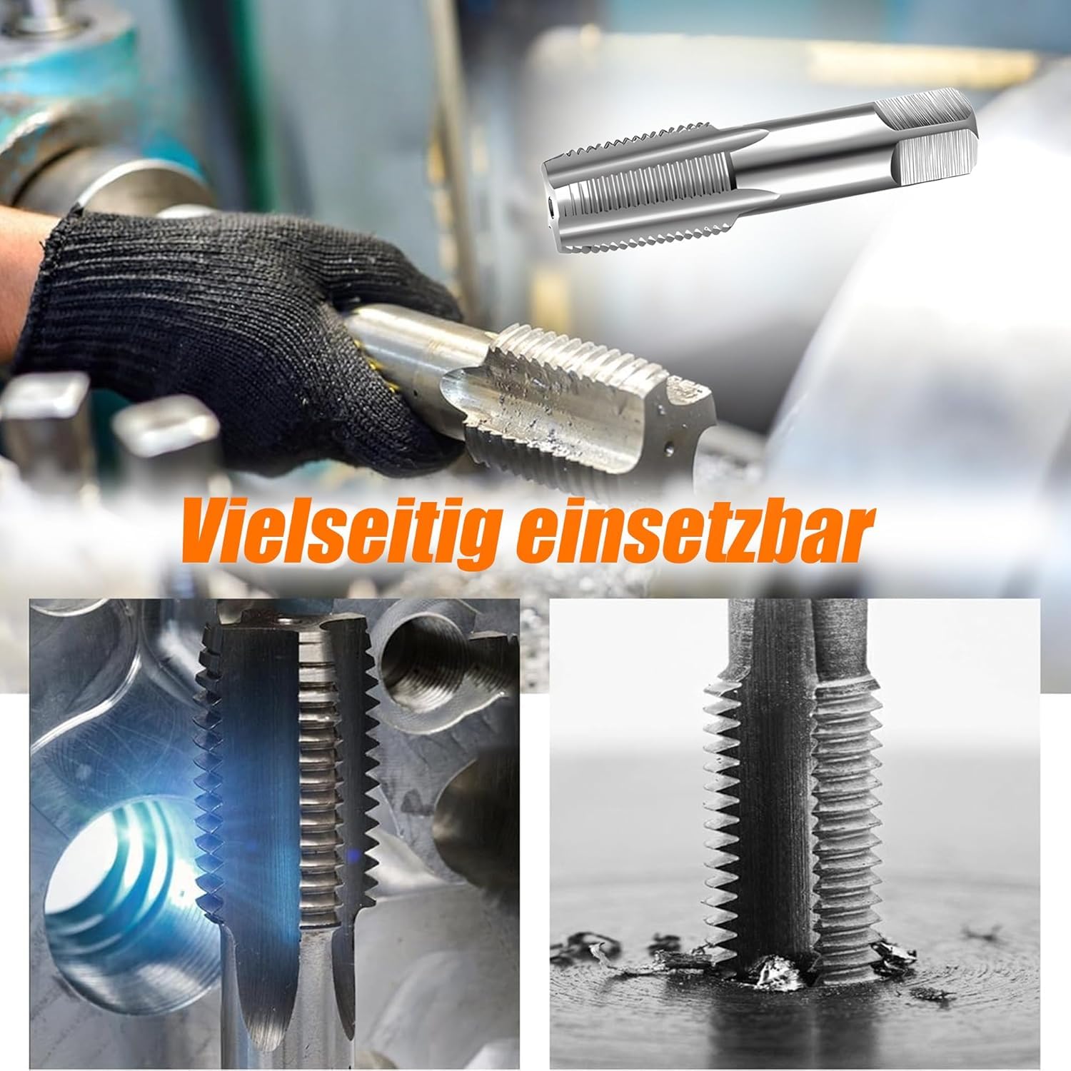 Lot de 6 tarauds NPT : kit de taraudage compact pour bricoleurs et professionnels pour couper les filetages endommagés dans les tuyaux en acier et en plastique