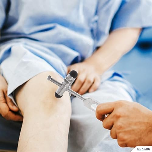 Miniatura 10 de DEXSUR Aleación de aluminio combinada de la horquilla del ajuste del martillo del reflejo del grado médico, uno 2 en 1, 256 herzios que sintoniza la