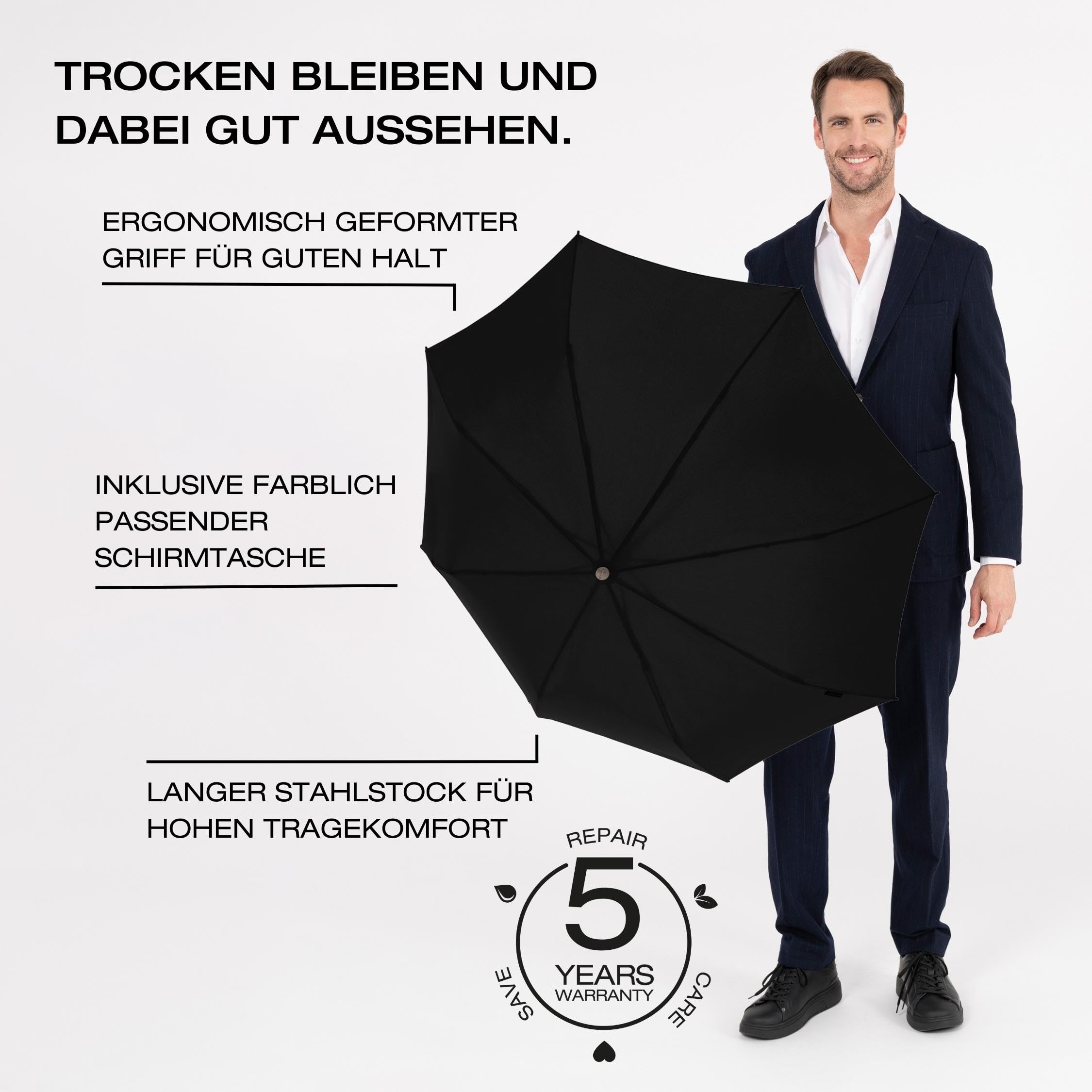 Knirps Taschenschirm T.200 Black Edition in verschiedenen Farben