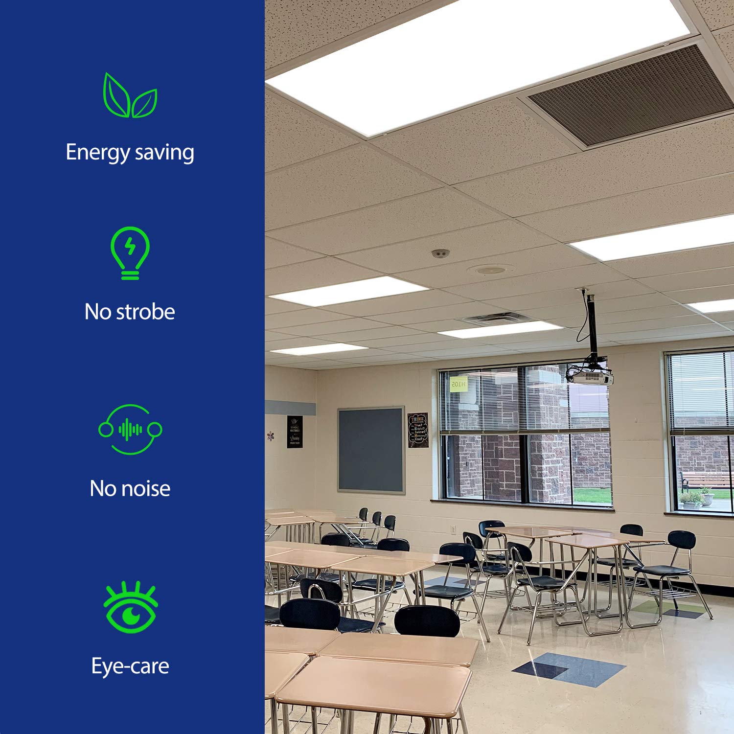 FaithSail 2x4 FT LED Flat Panel Light, 60W 6000LM Drop Ceiling Light, 5000K Flat Backlit Fixture for Office, 120V Efficient LED Ceiling Panel for Retail Locations, 2 Pack