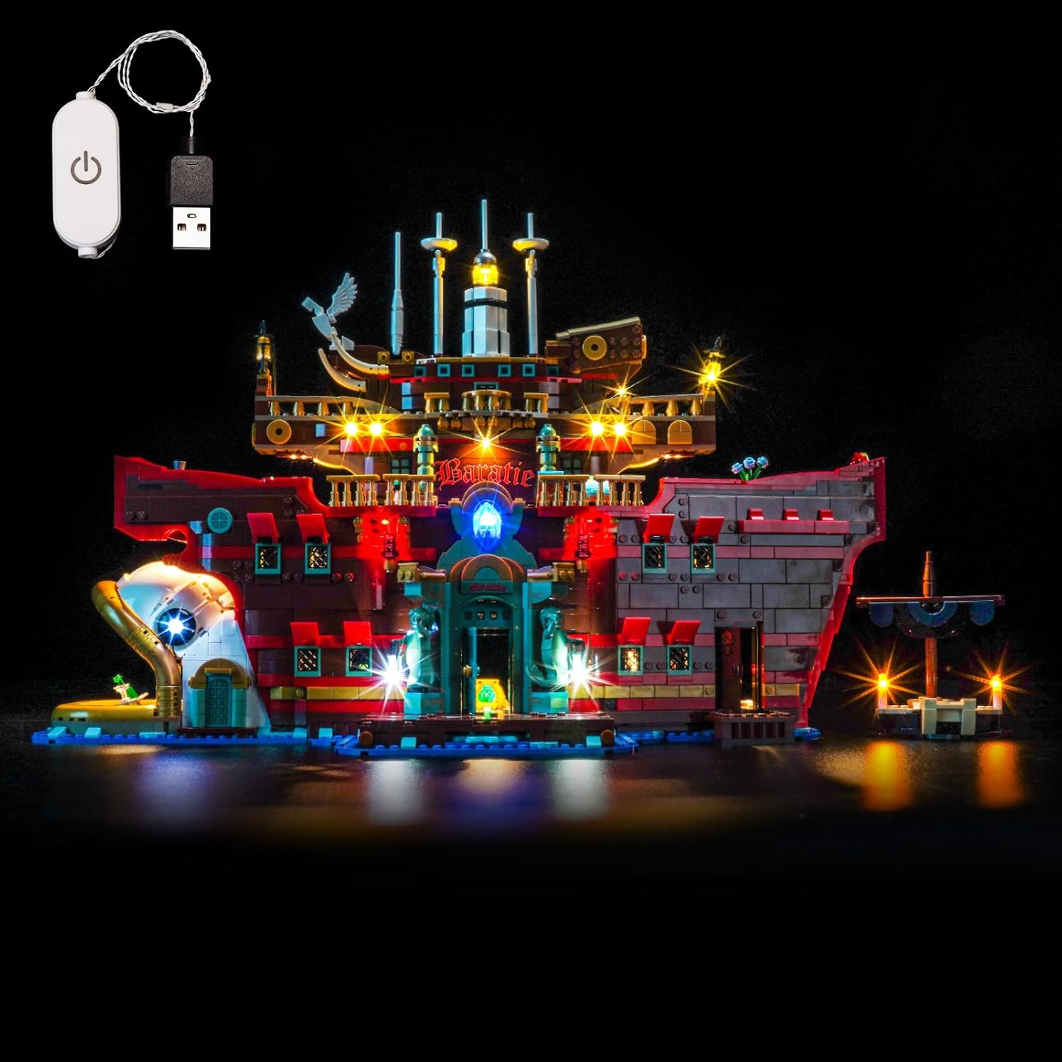 BrickBling LED Light Only, Compatible with Lego One Piece The Baratie Floating Restaurant 75640 - Excluding Model (Touch-Sensitive Switch with dimming Function)