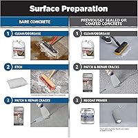 Vista 6 de Rust-Oleum 293515 RockSolid Polycuramine Garage Floor Coating, 2.5 Car Kit, High Gloss Tan Beige Bronceado