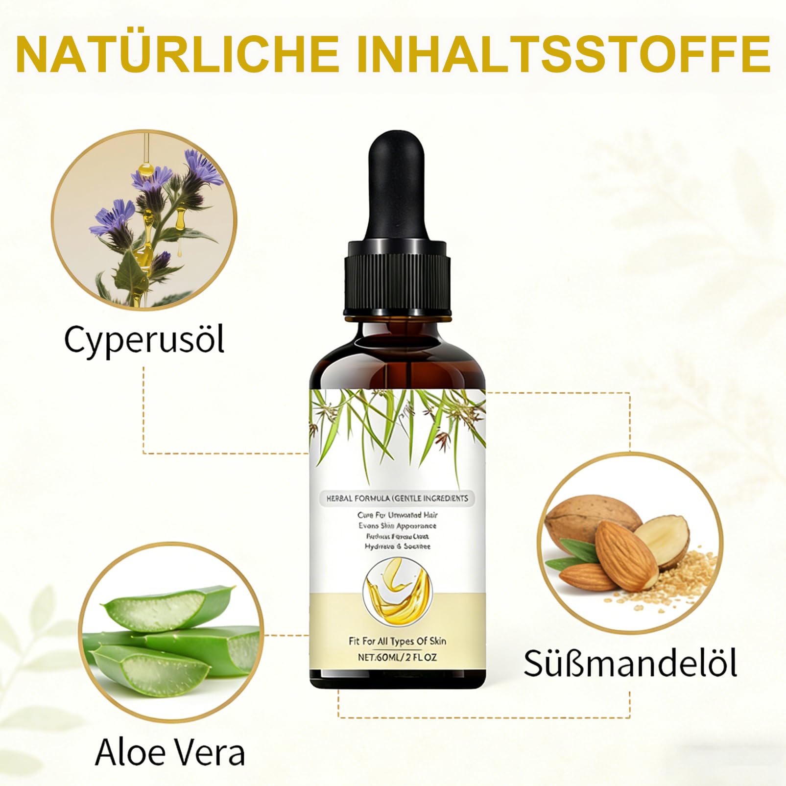 Cyperus Rotundus olejek do depilacji – naturalny olejek do usuwania włosów dla kobiet, olejek cyperusowy do gładkiej skóry po goleniu, pielęgnacja ciała i twarzy