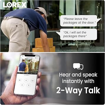 Lorex 2K Pan-Tilt Outdoor WiFi Security Camera | 360 View | Auto-Tracking | Color Night Vision | Person Detection | Warning Light & Siren | IP66 Weatherproof | 32GB MicroSD Included | No Monthly Fee