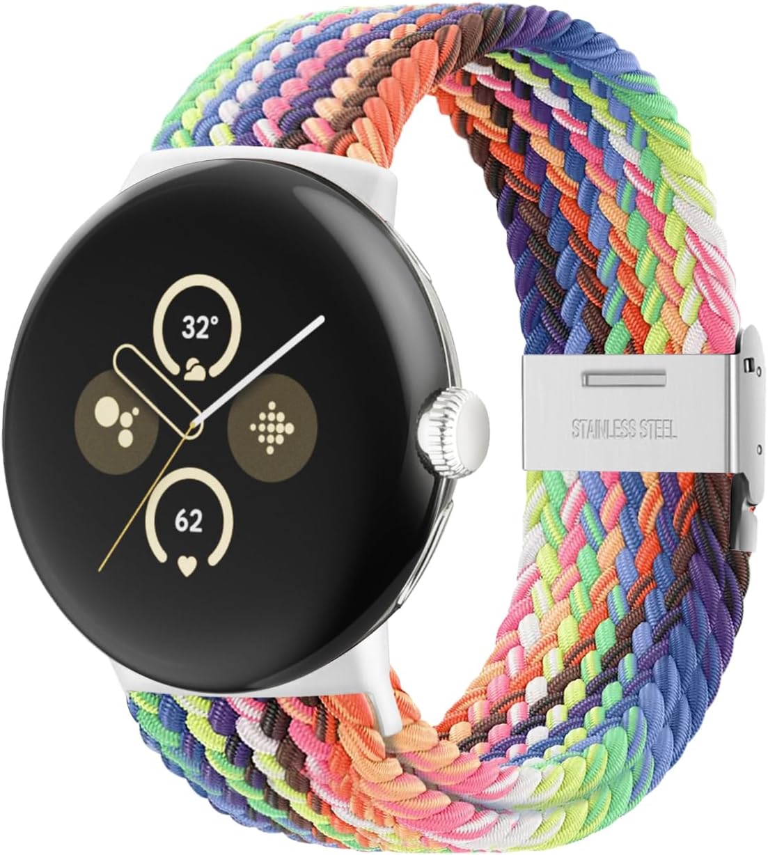 伸縮性編組バンド Google Pixel Watch 3 41mm/Pixel Watch 2バンド/Google Pixel Watchバンド - アップグレードコネクタ - 伸縮性ナイロン通気性スポーツストラップ 男女兼用